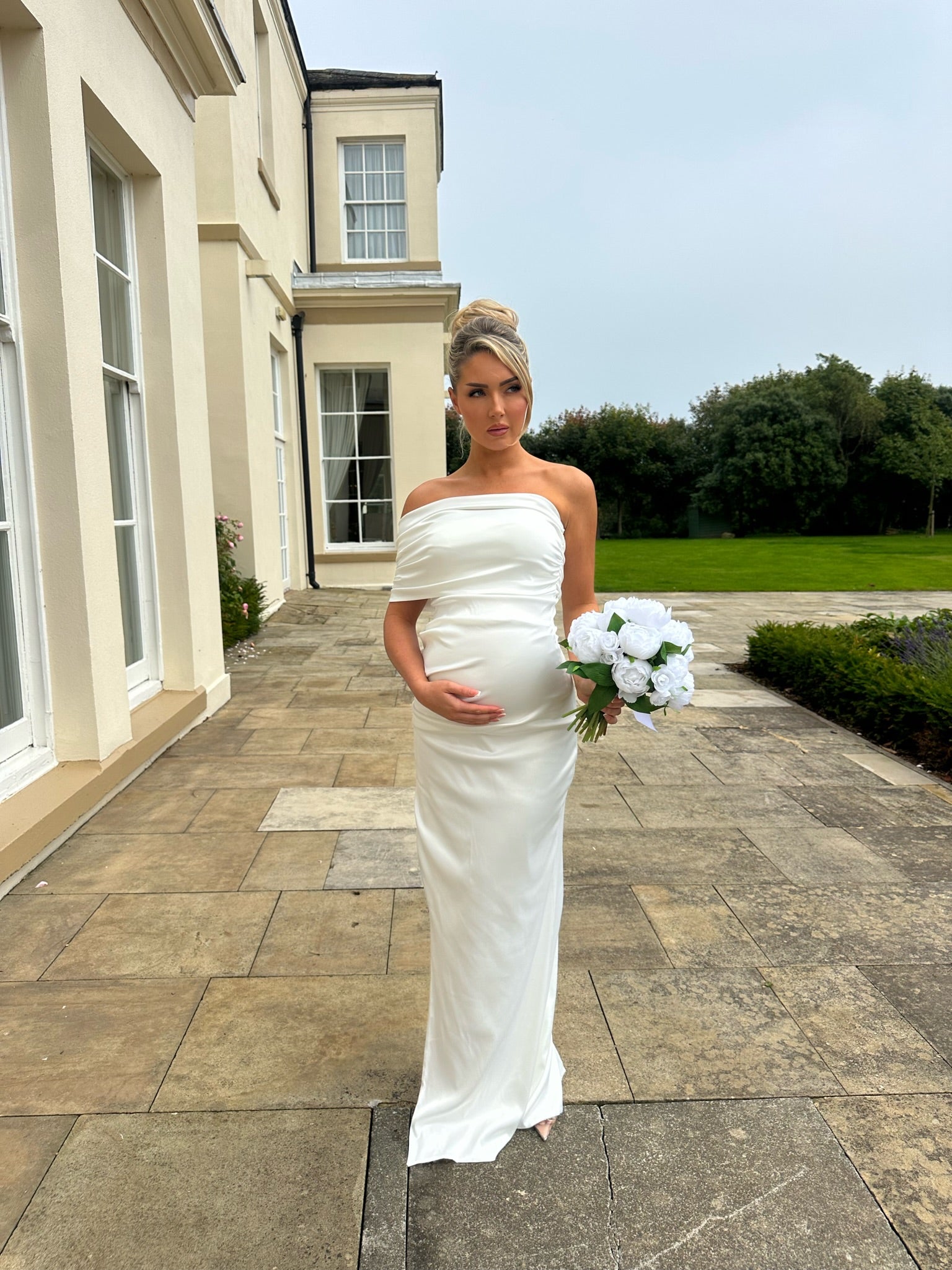Monaco Maternity Dress White