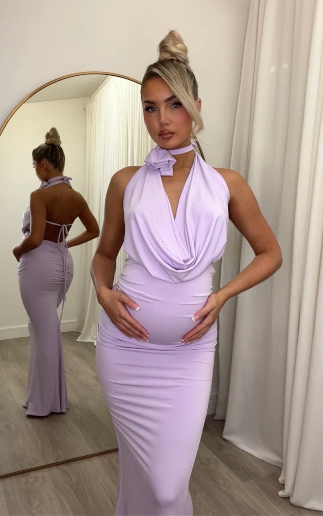Rose Dress maternity Lilac