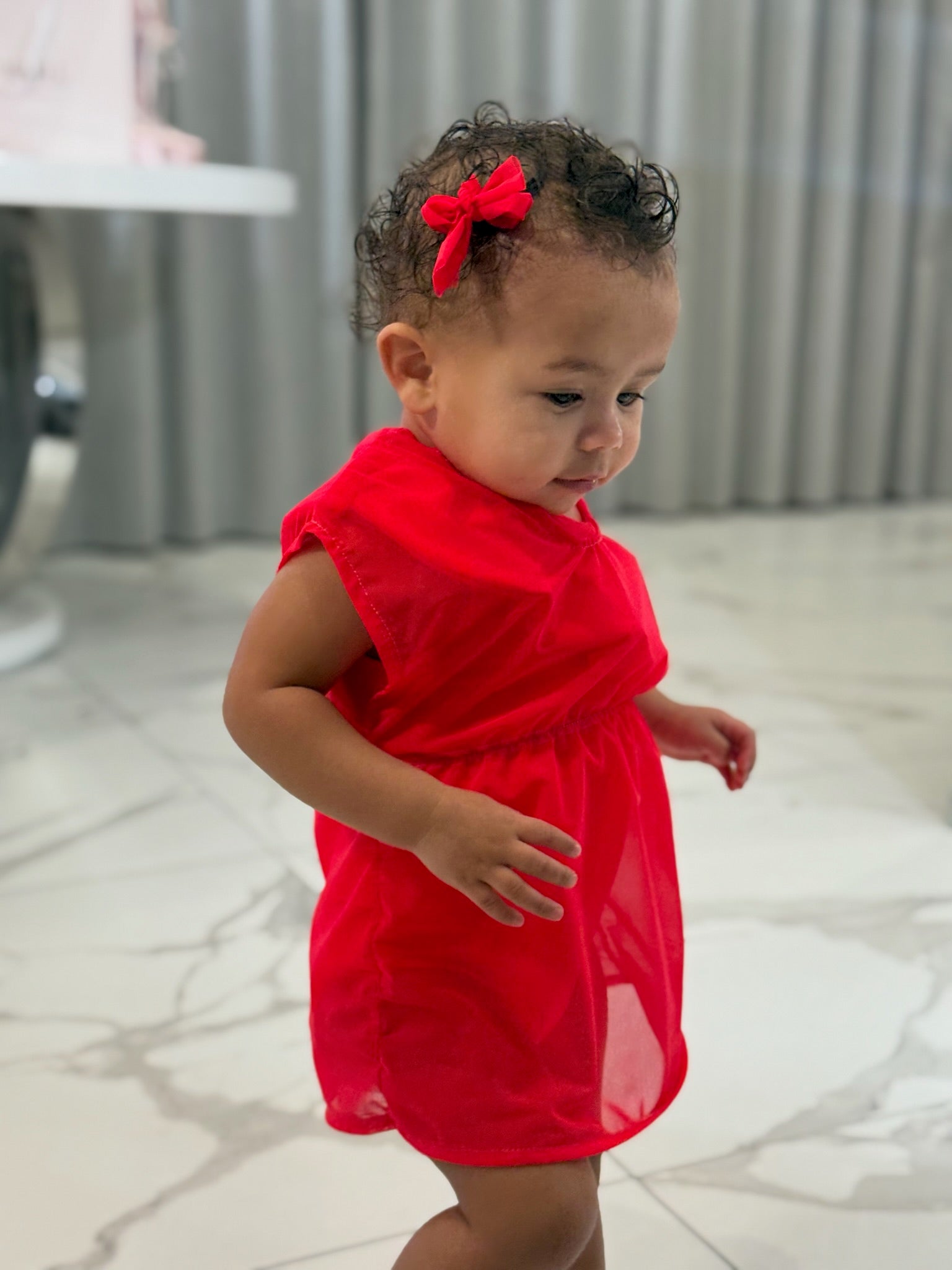 Mini Neon Red Kimono Cover Up