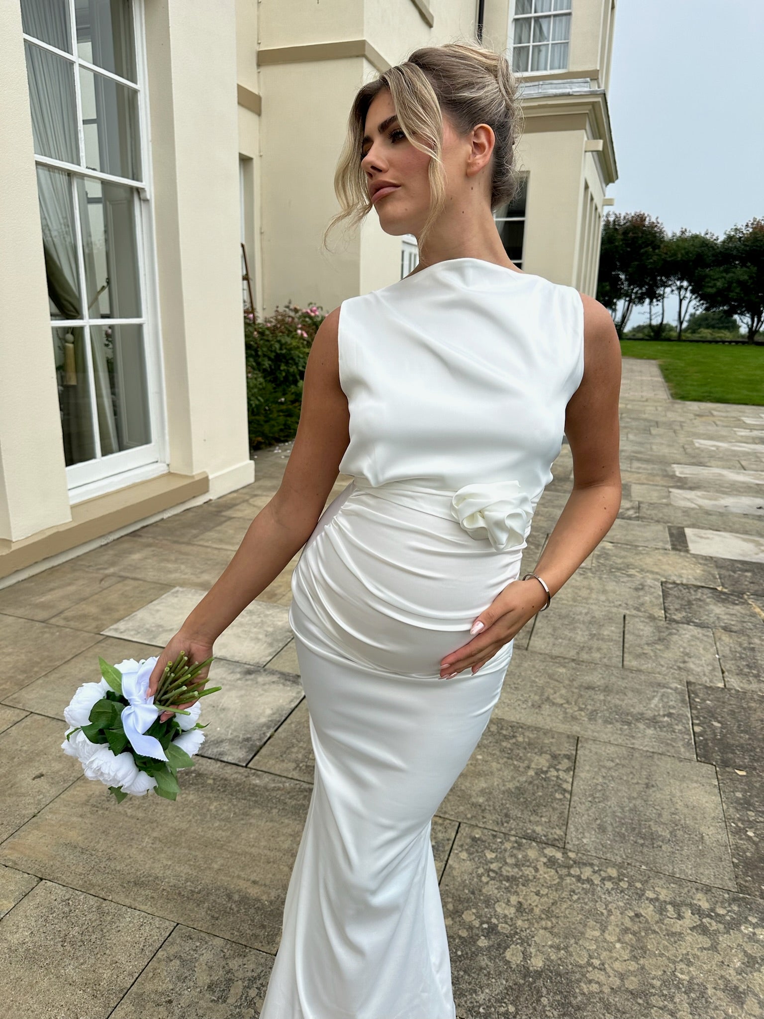 Bali Maternity Belt Dress White
