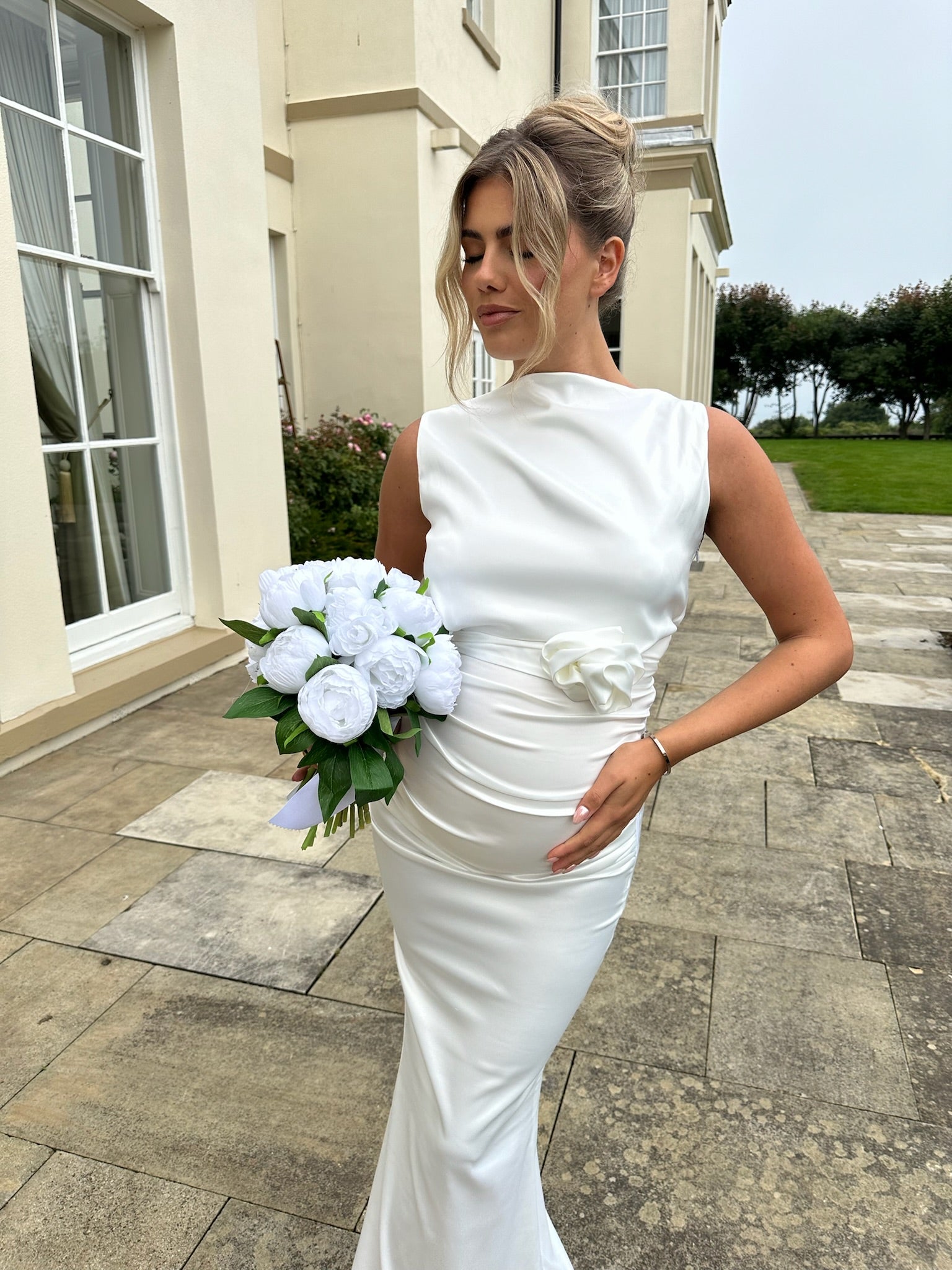 Bali Maternity Belt Dress White
