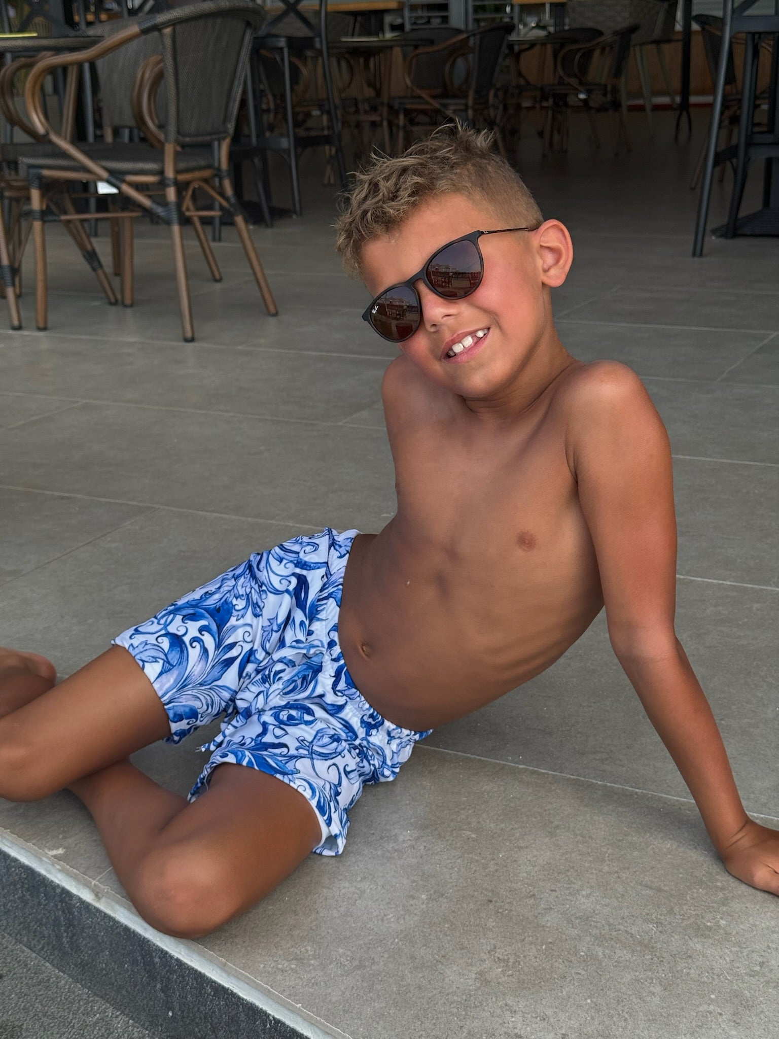 Mini Riviera Blue Swim Shorts