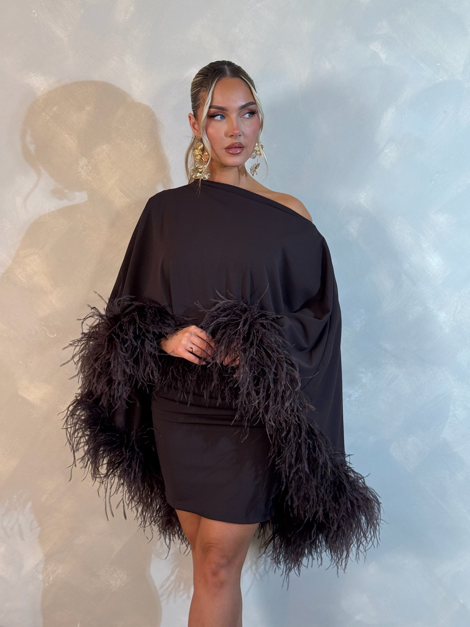 Kylie Cape Midi Skirt Set chocolate brown