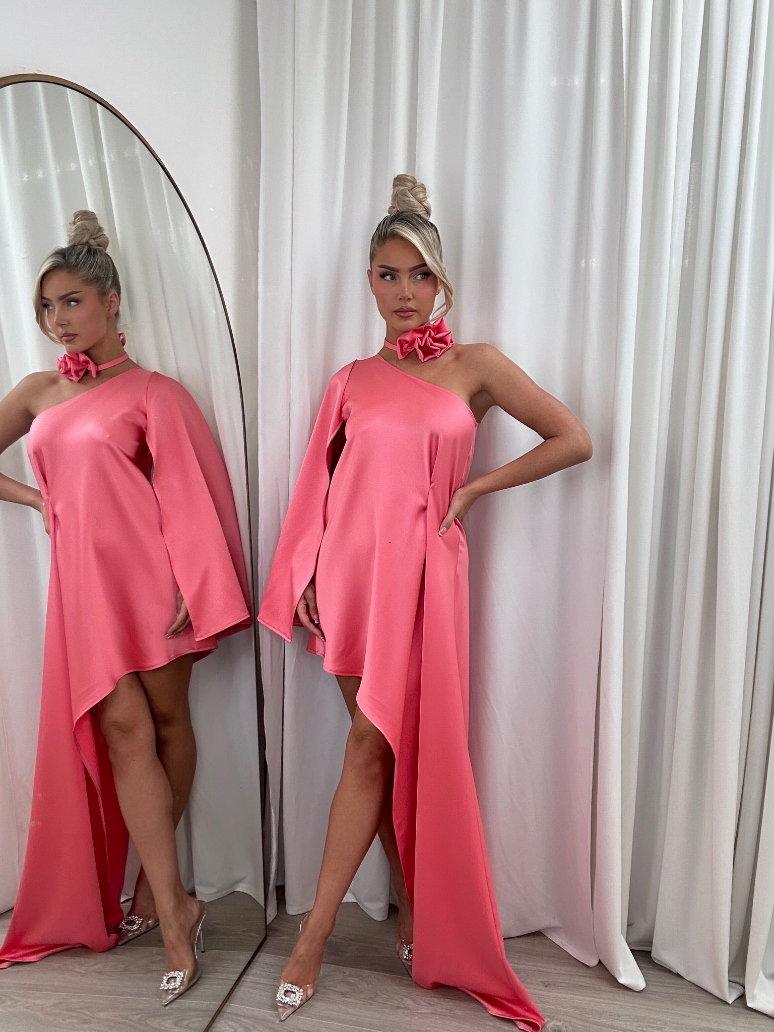 Liberty Rose Dress Coral Pink