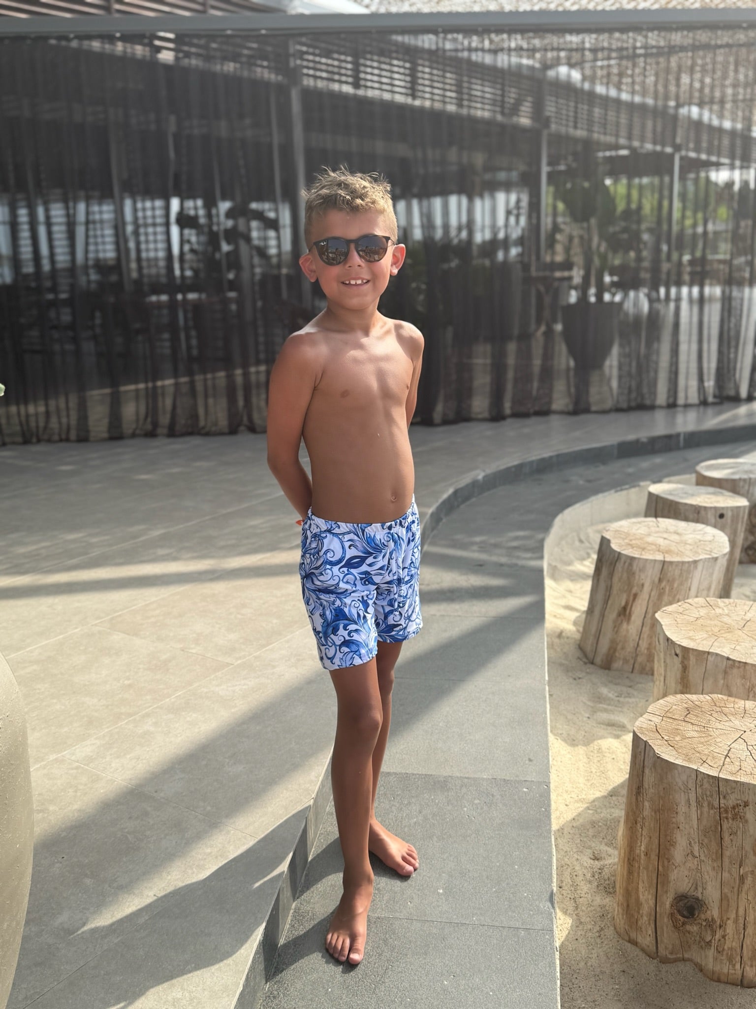 Mini Riviera Blue Swim Shorts