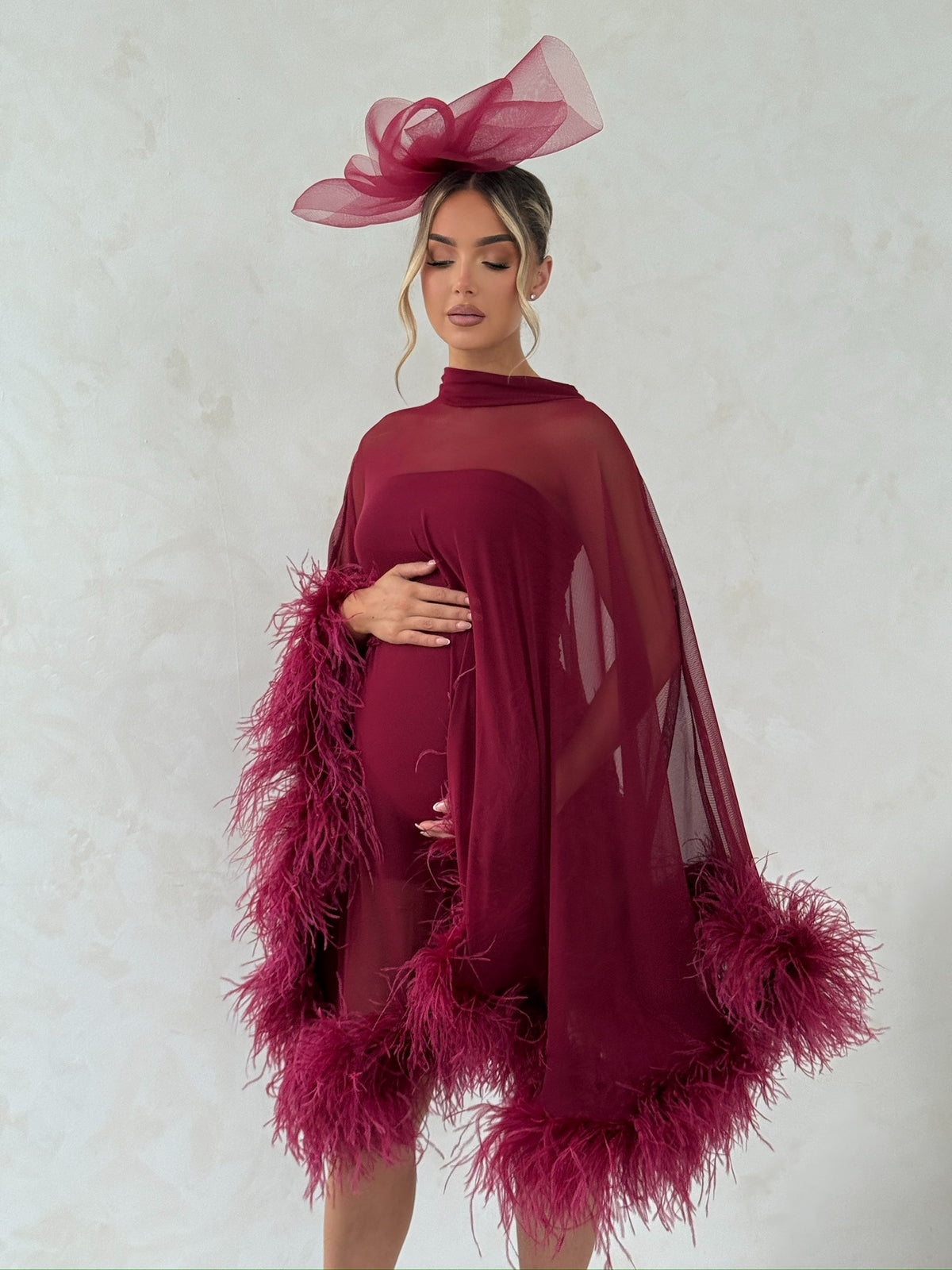 Cindy Cape Dress Two Piece Maternity Set Wine