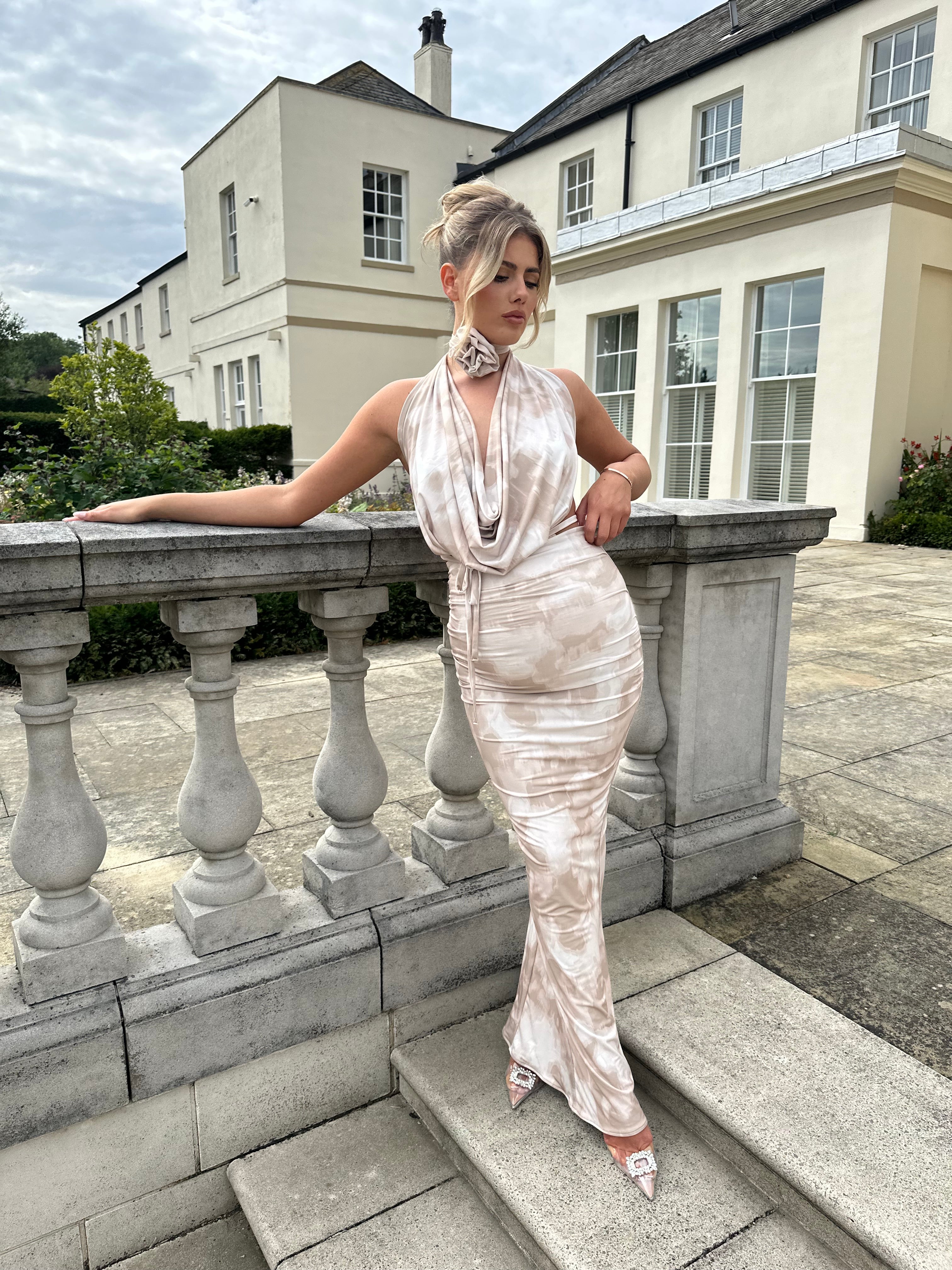 Rose maternity Dress Nude Smudge