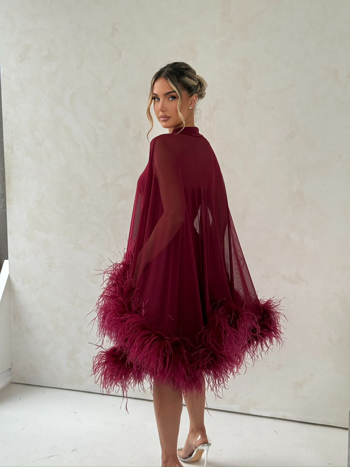 Cindy Cape Dress Two Piece Maternity Set Wine