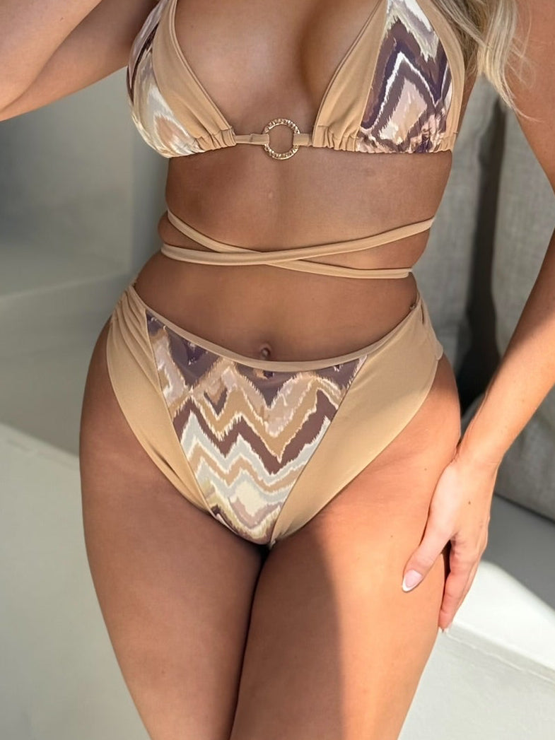 Marrakesh Two Tone High Waisted Ring Bikini Bottoms