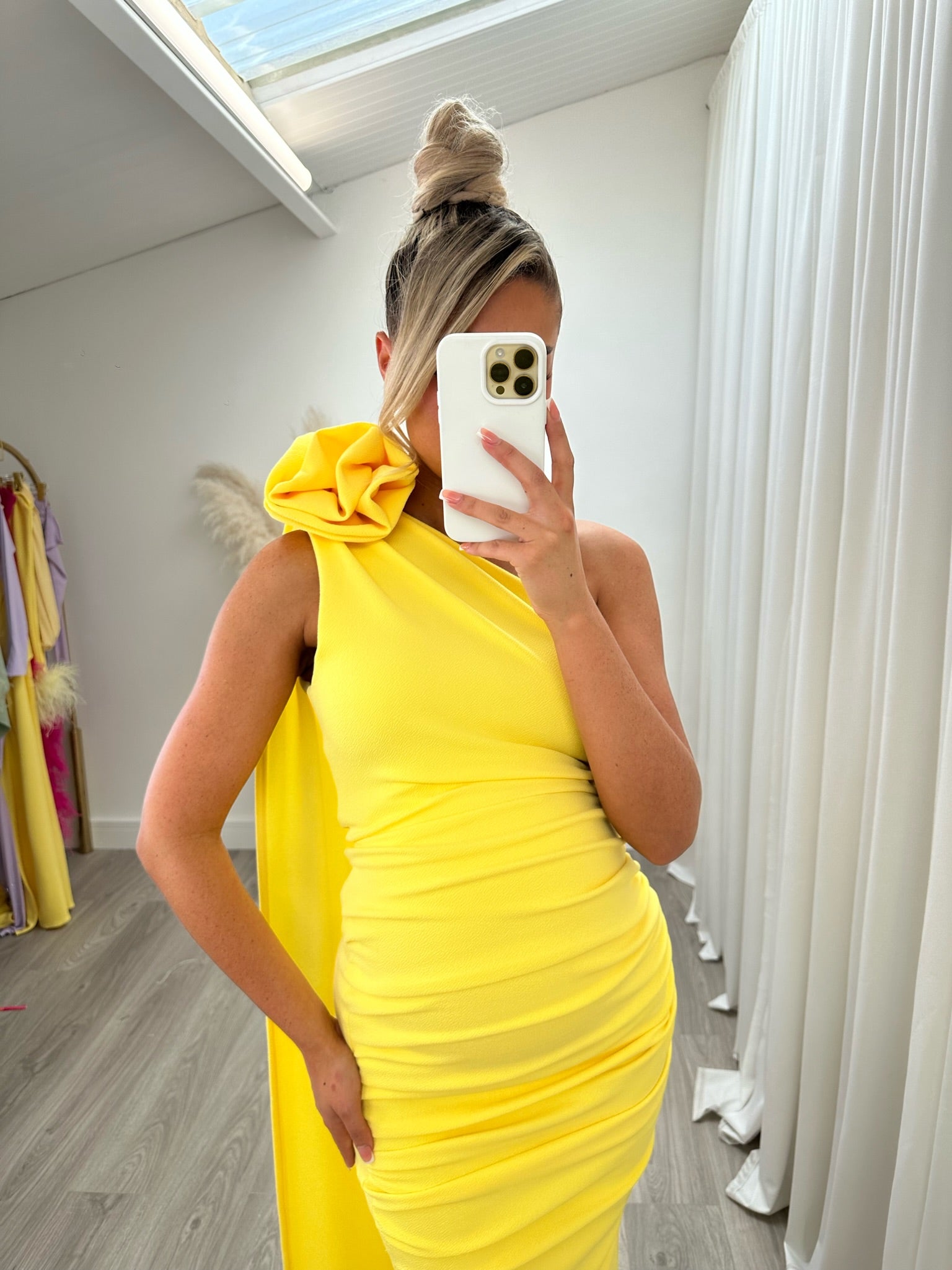 Maya Maternity Midi Dress Yellow