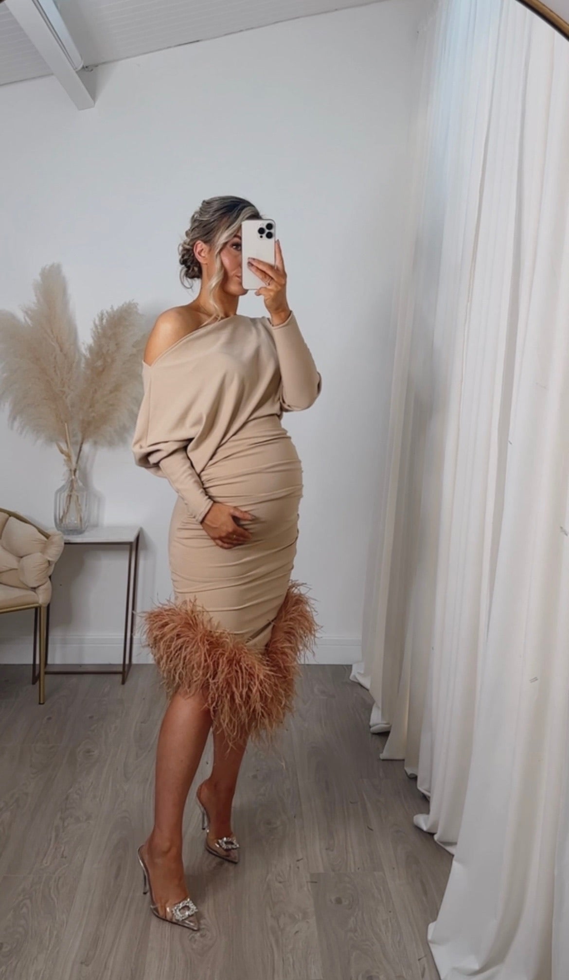 Arella Maternity Dress Beige