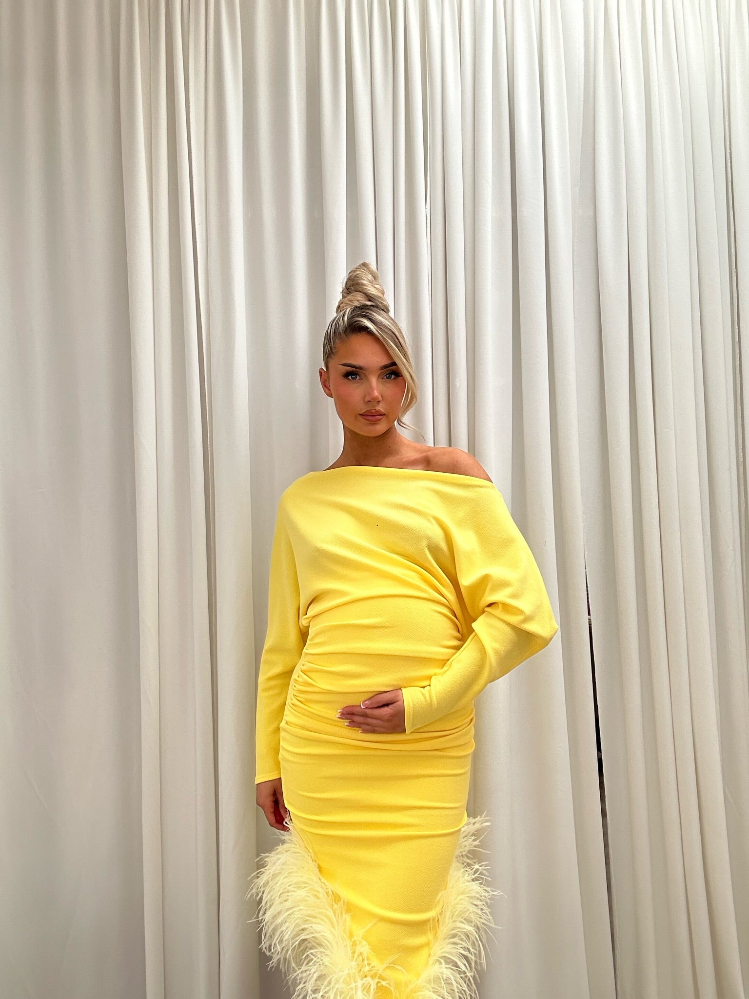 Arella Maternity Dress Yellow