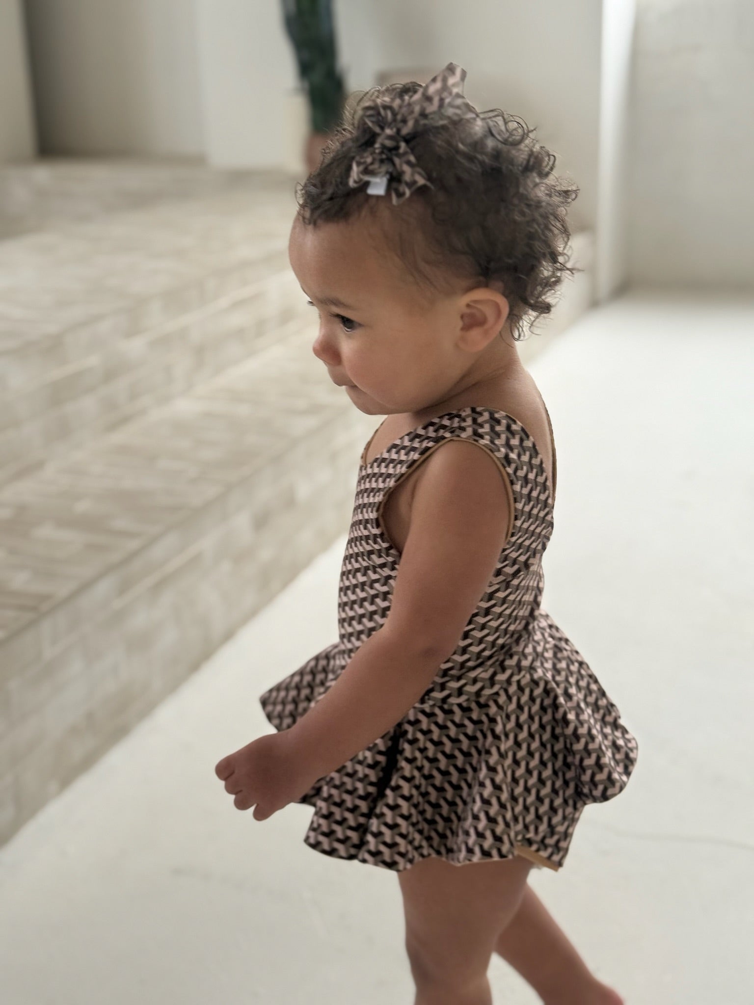 Mini Miami Taupe Peplum Ruffle Swimsuit