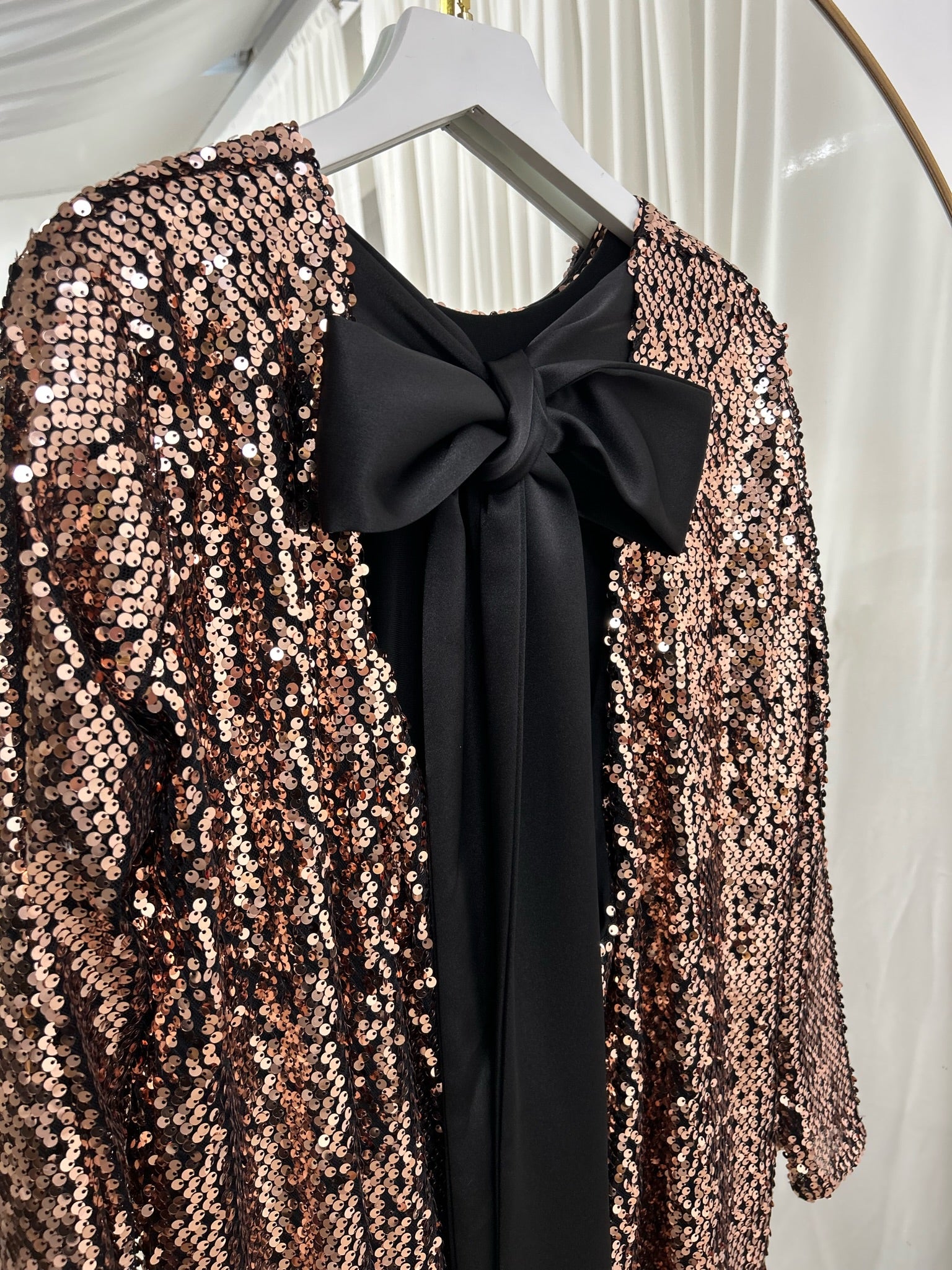 Belle Mini Dress Rose Gold Sequin