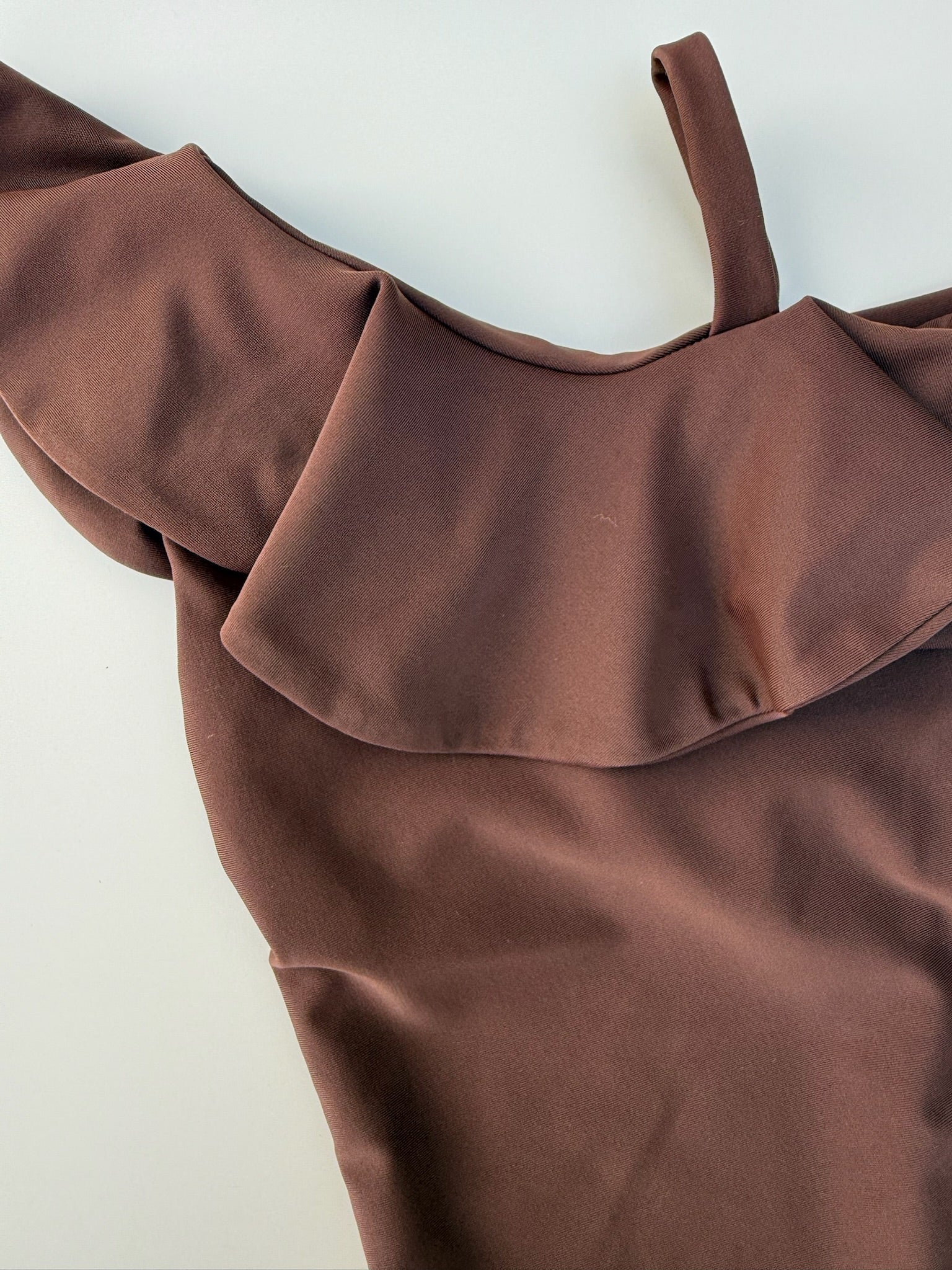 Mini Chocolate Brown Ruffle Swimsuit