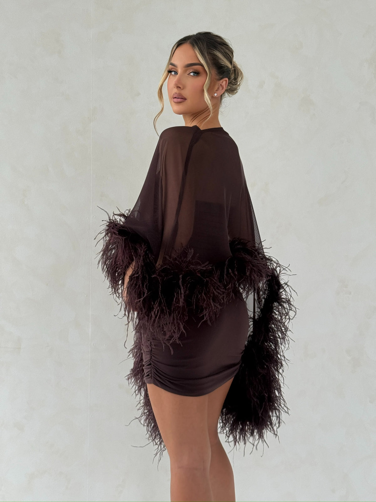 Cindy Cape Top Two Piece Set Chocolate Brown