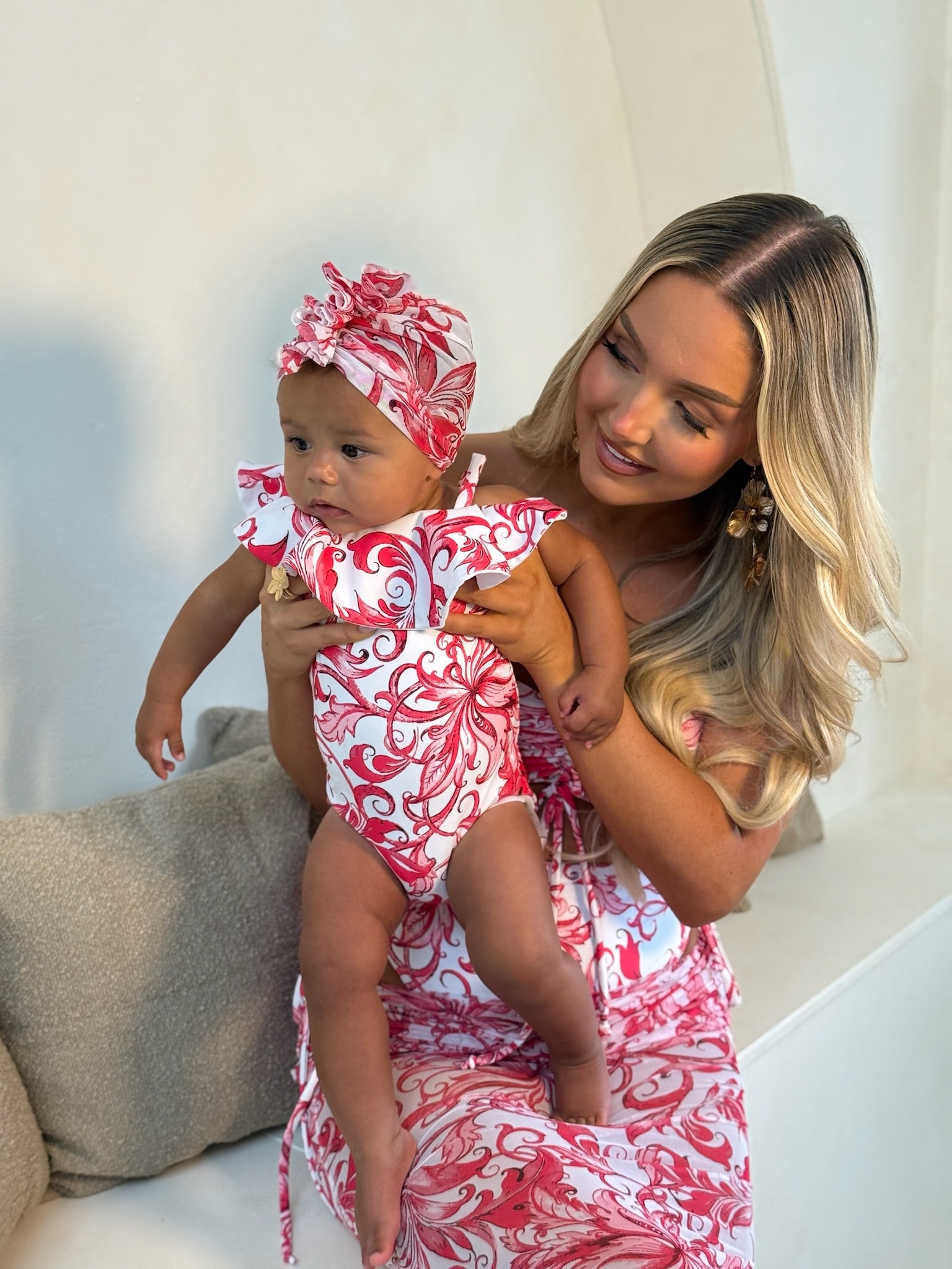 Mini Riviera Pink Ruffle Turban
