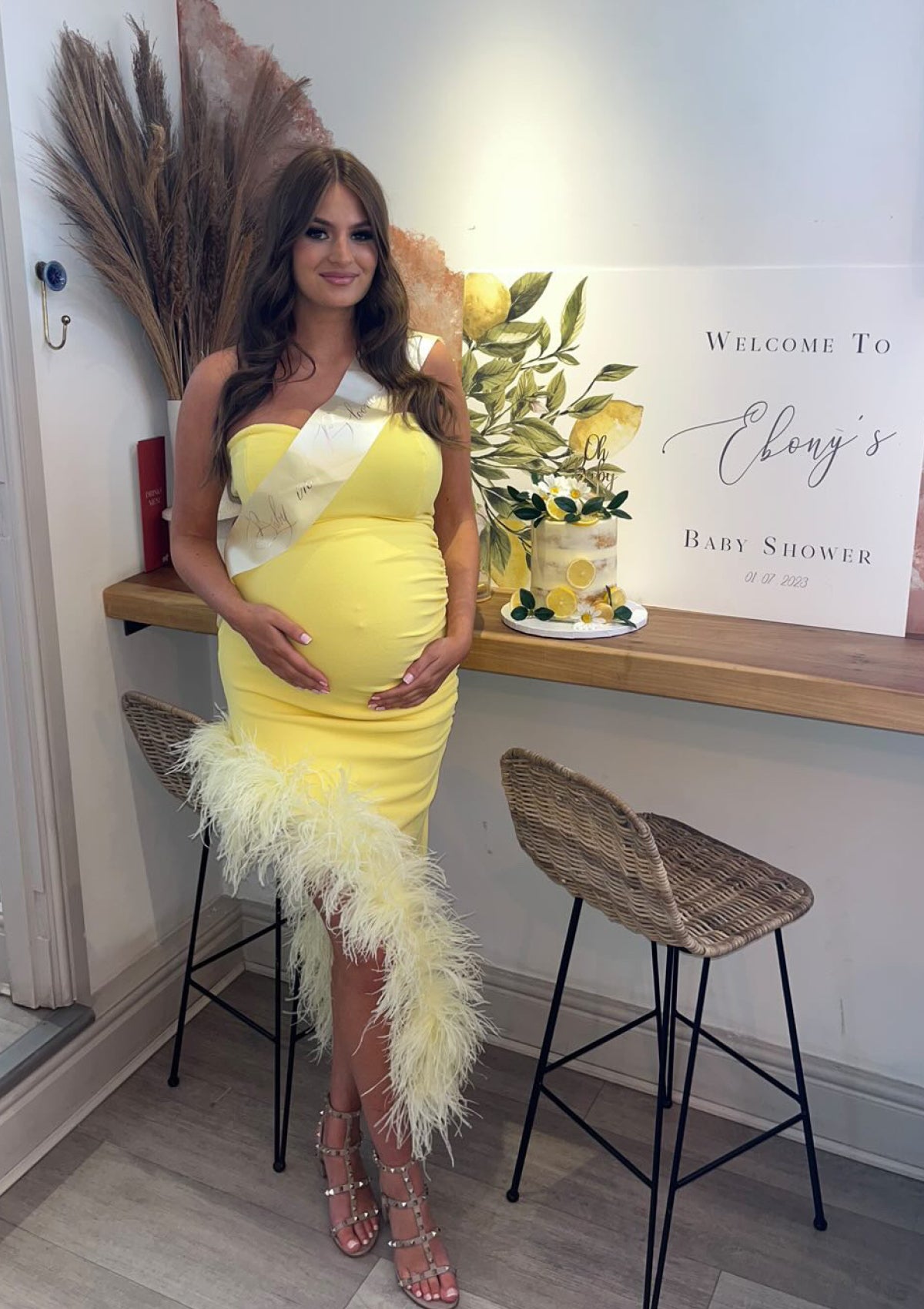 Amara sleeveless Maternity Dress Yellow
