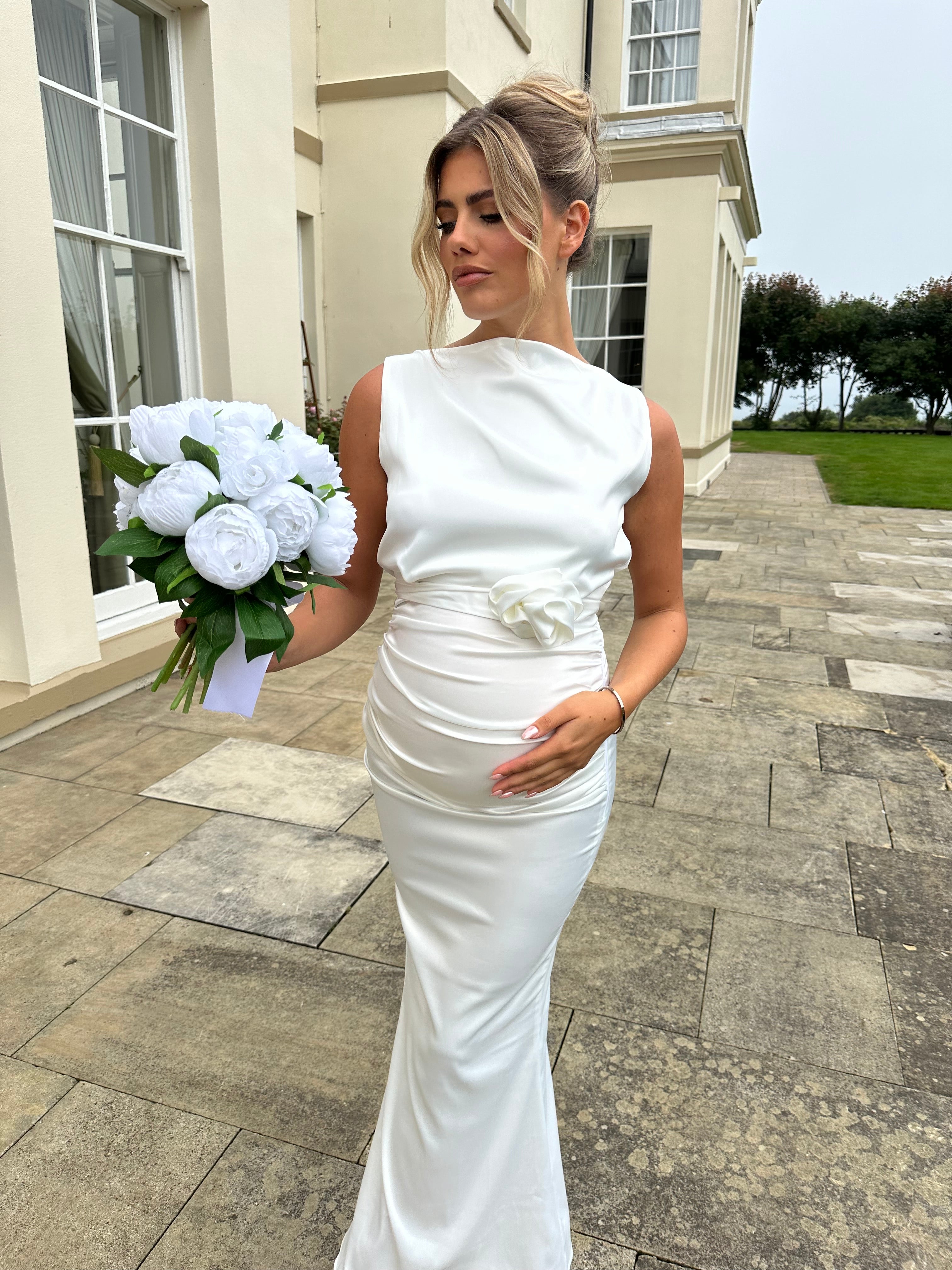 Bali Maternity Belt Dress White