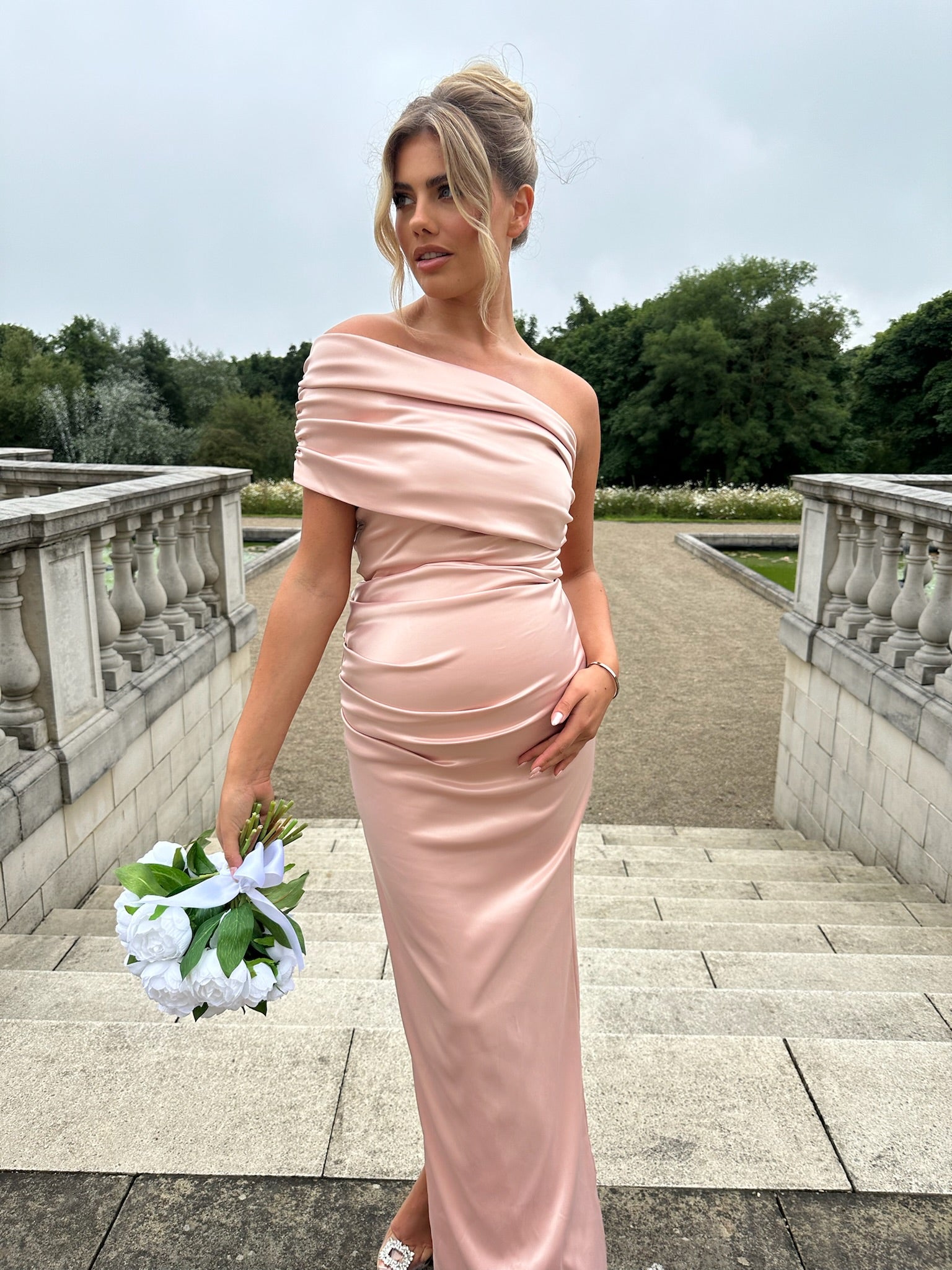 Monaco Maternity Dress Blush Pink