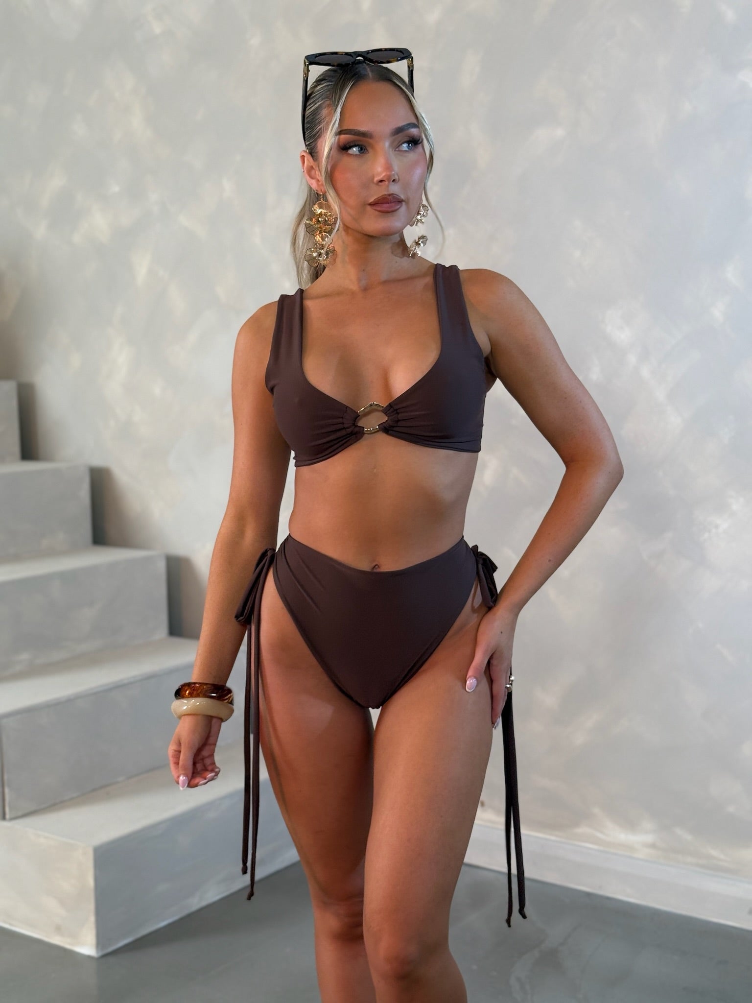 Chocolate Brown High Waisted Bikini Bottoms