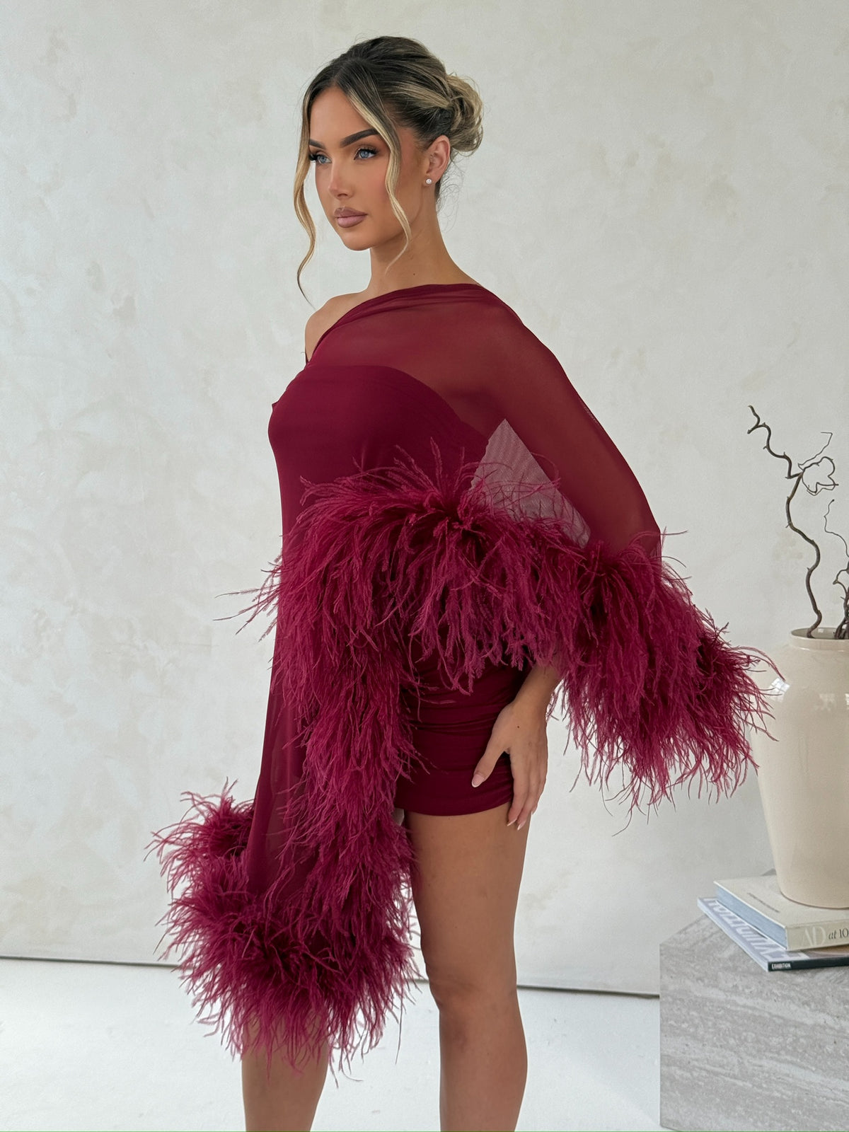 Cindy Cape Top Two Piece Set Wine