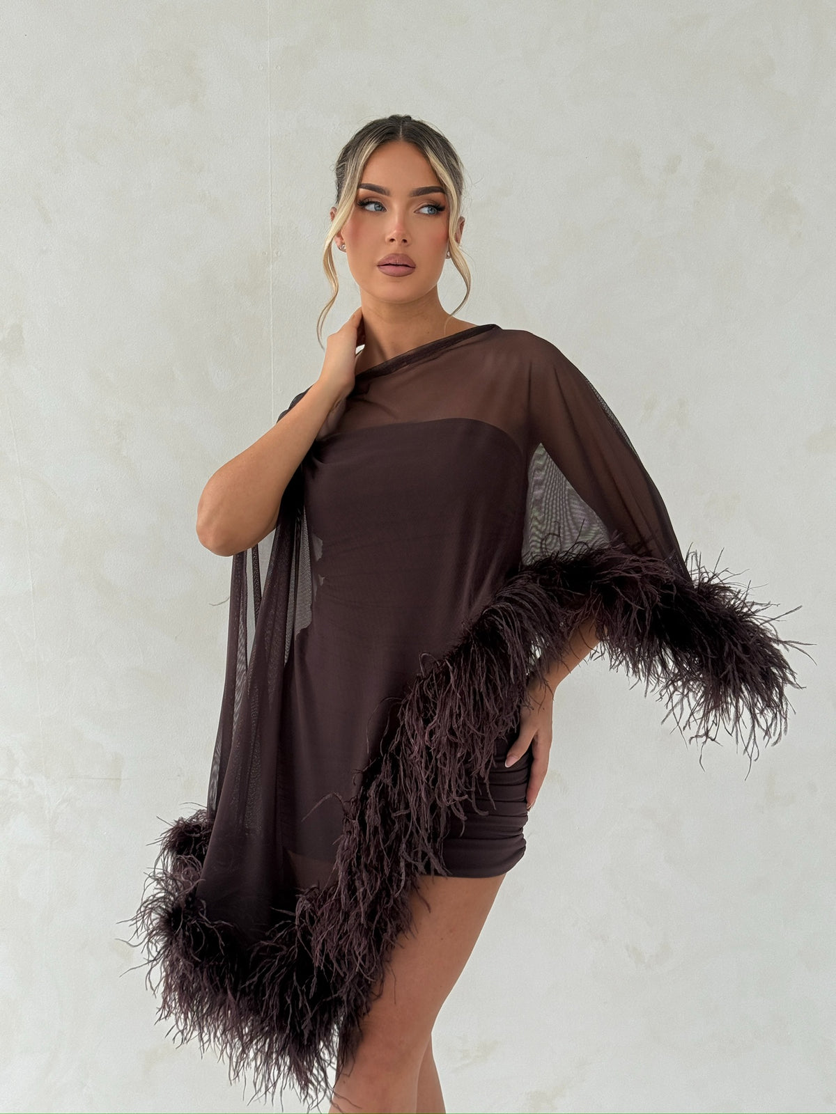 Cindy Cape Top Two Piece Set Chocolate Brown