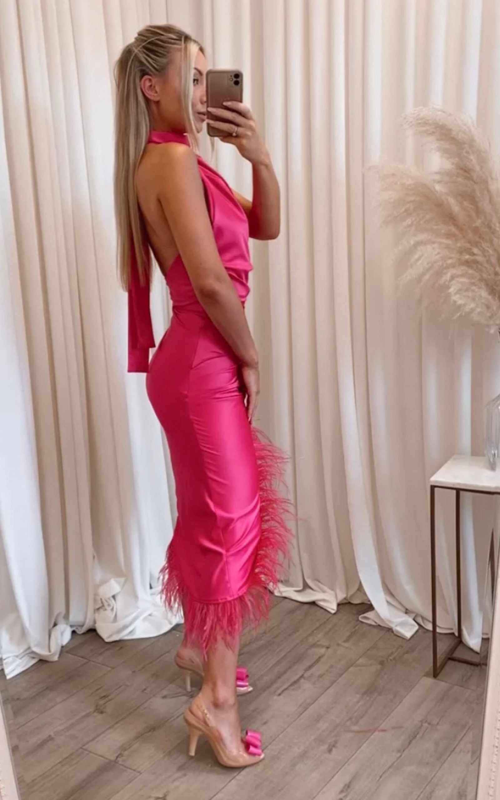 Dakota Trim Dress Hot Pink