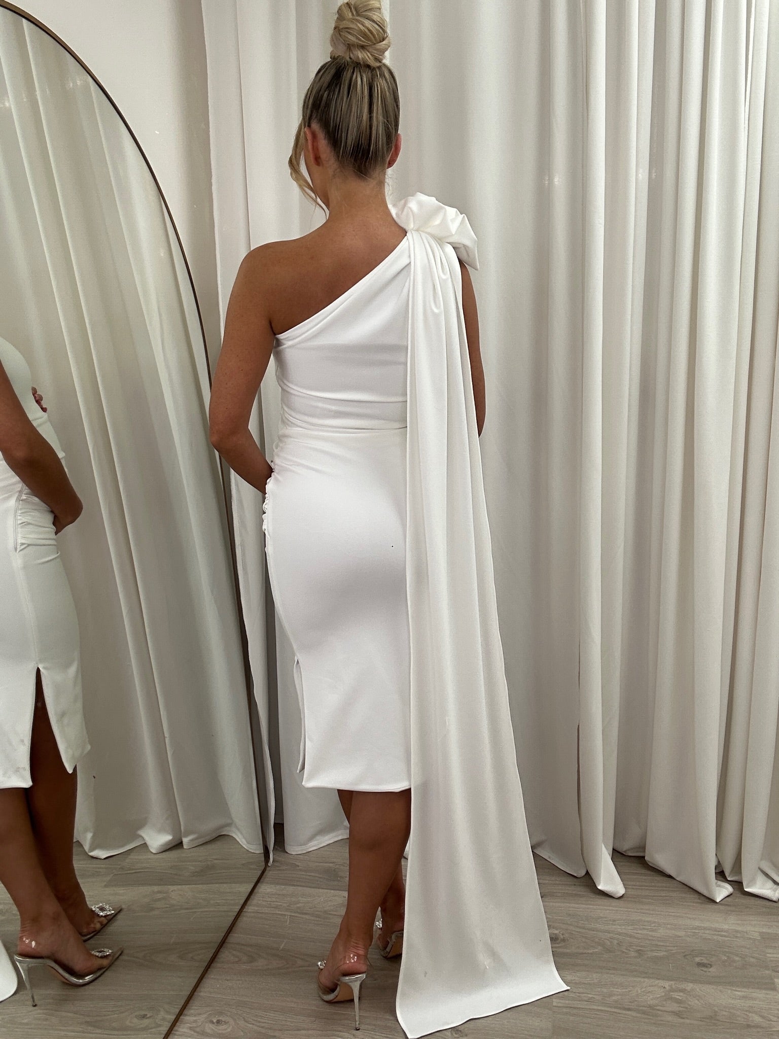 Maya Maternity Midi Dress White