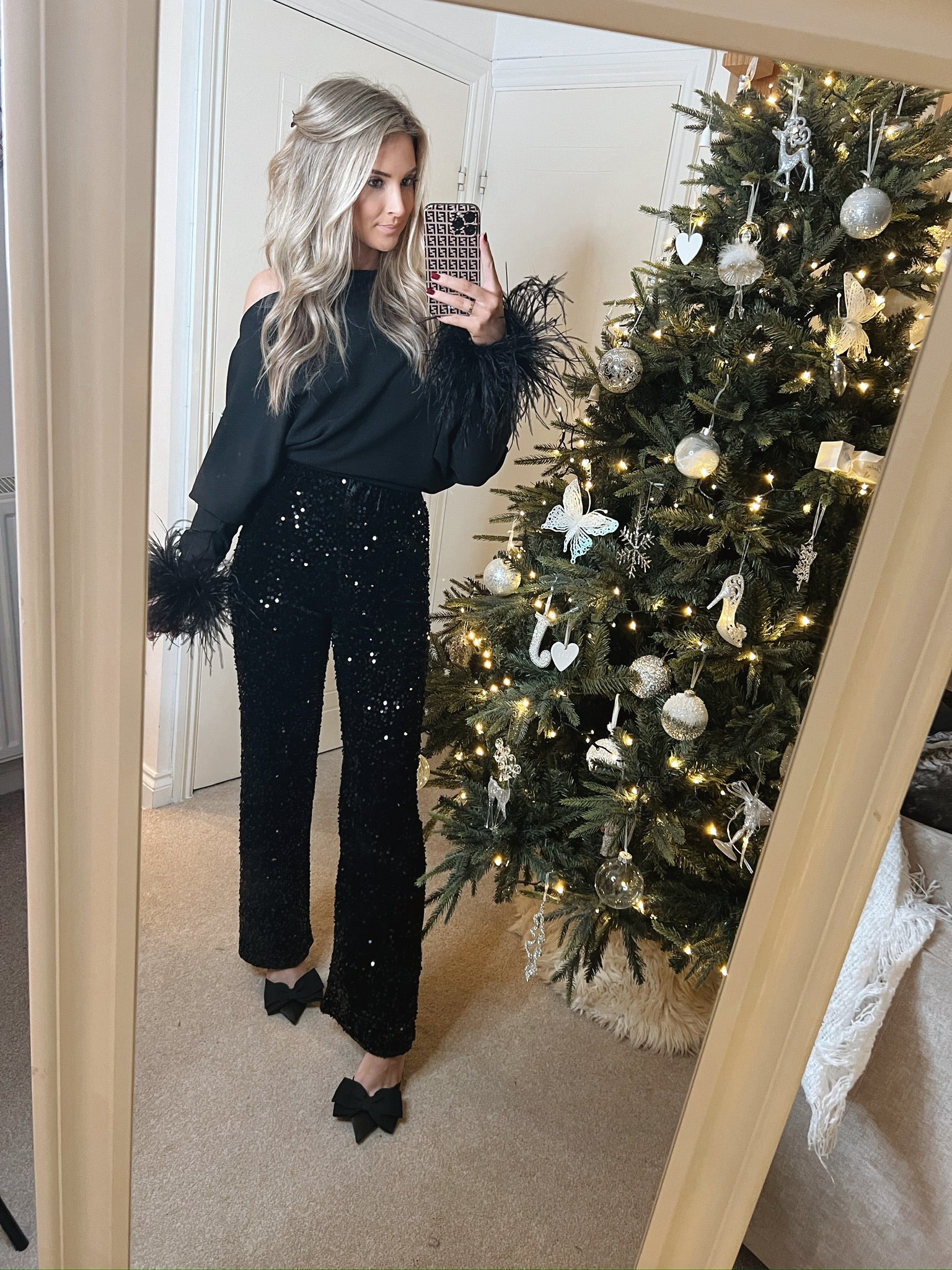 Sequin Trouser Black