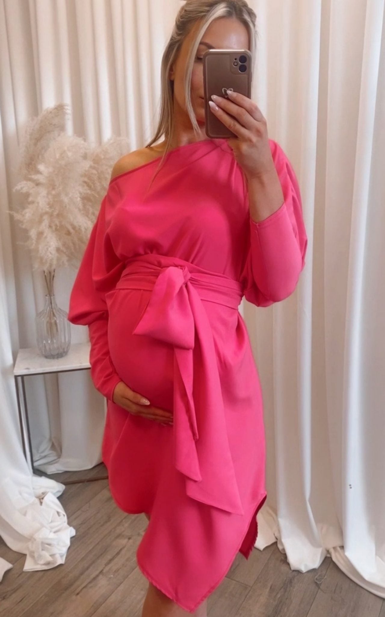 Emy Maternity Dress Hot Pink