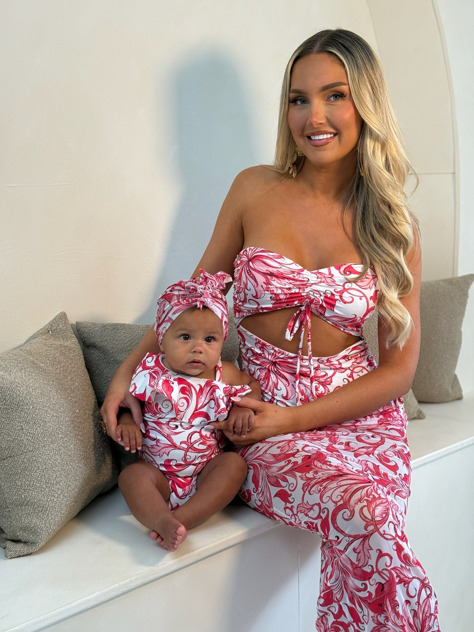 Riviera pink Bandeau Cut Out Swimsuit