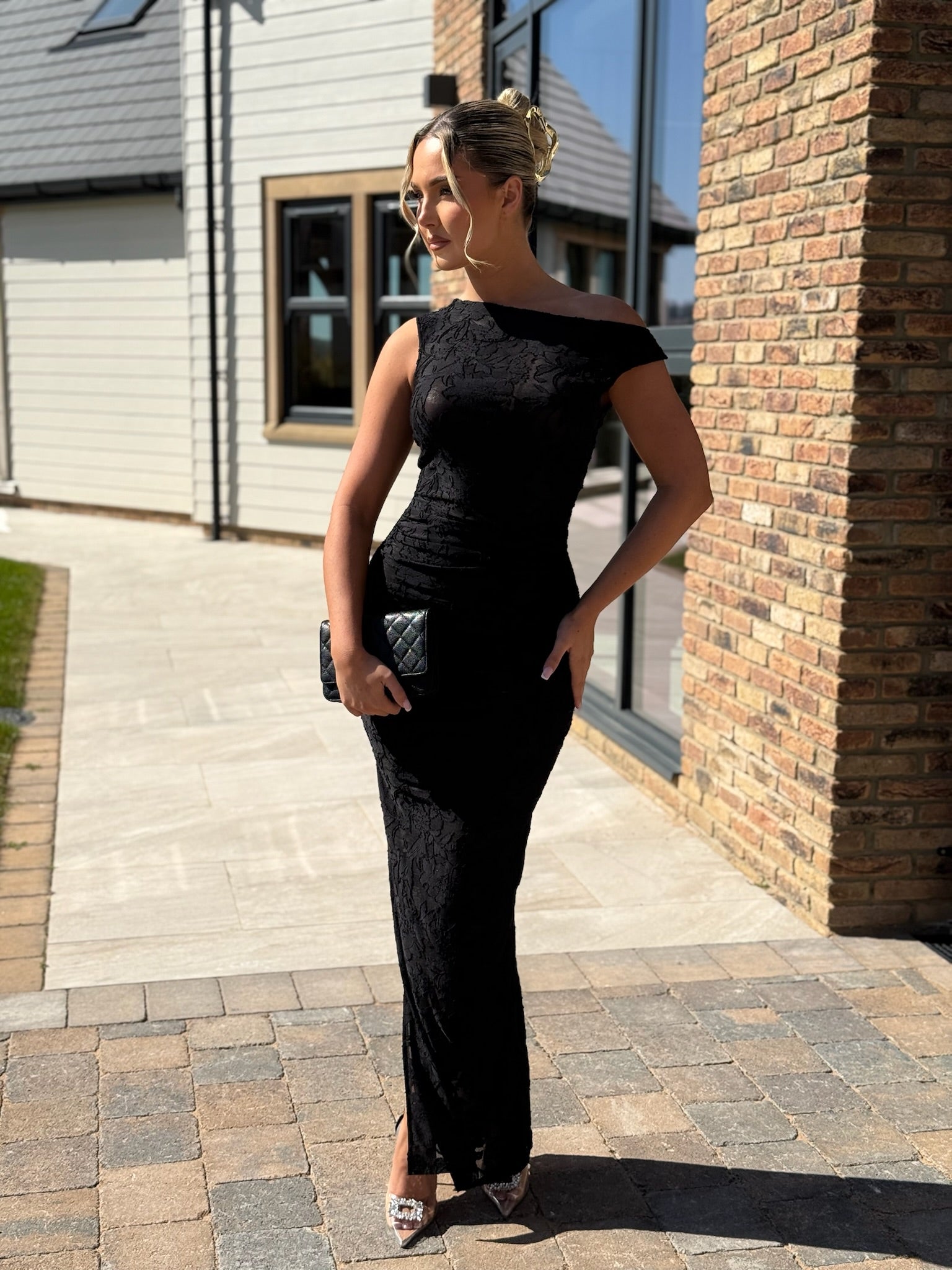 Ada Sleeveless Floorlength Sheer Dress Black