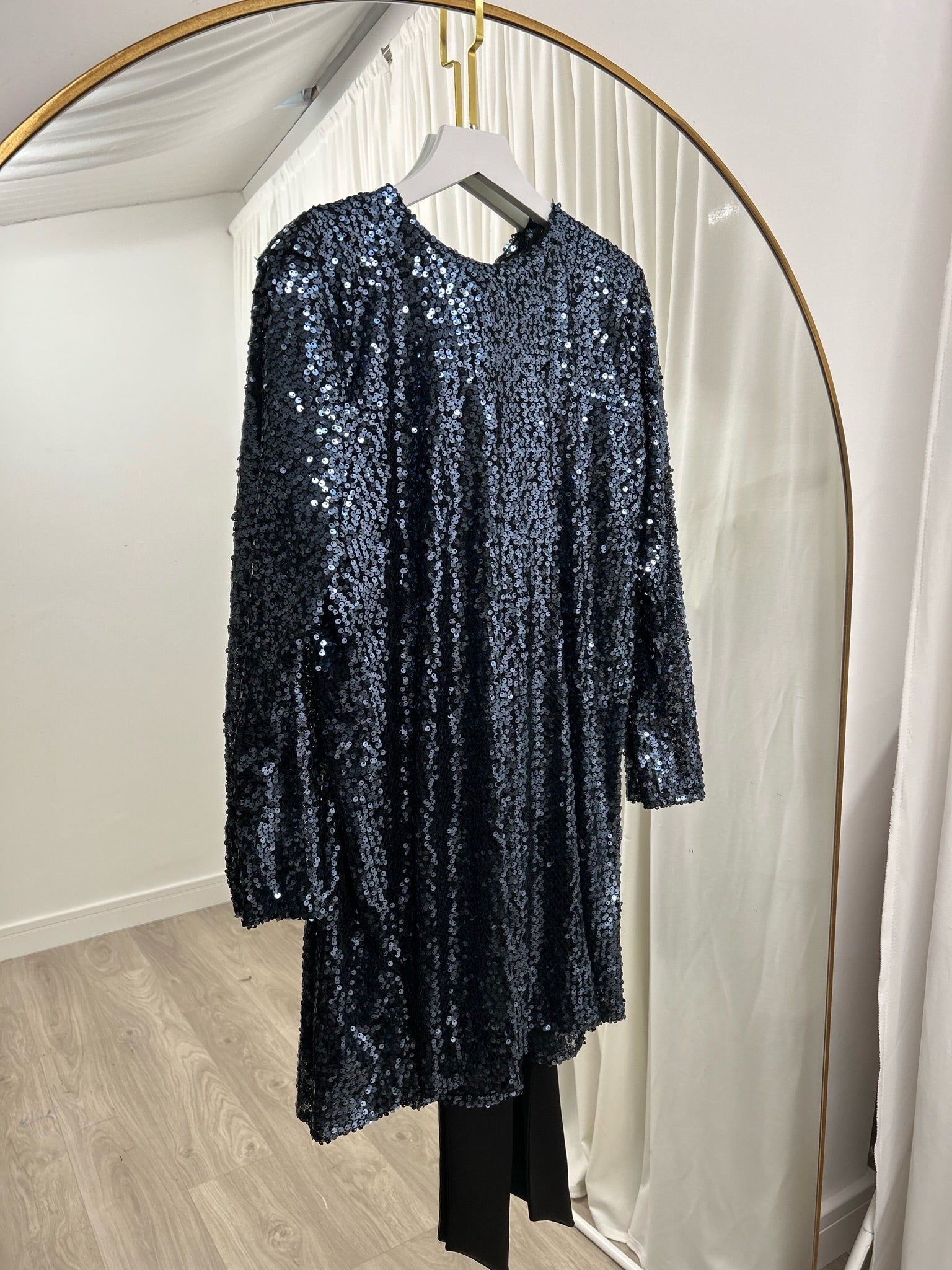 Belle Mini Dress Gunmetal Sequin