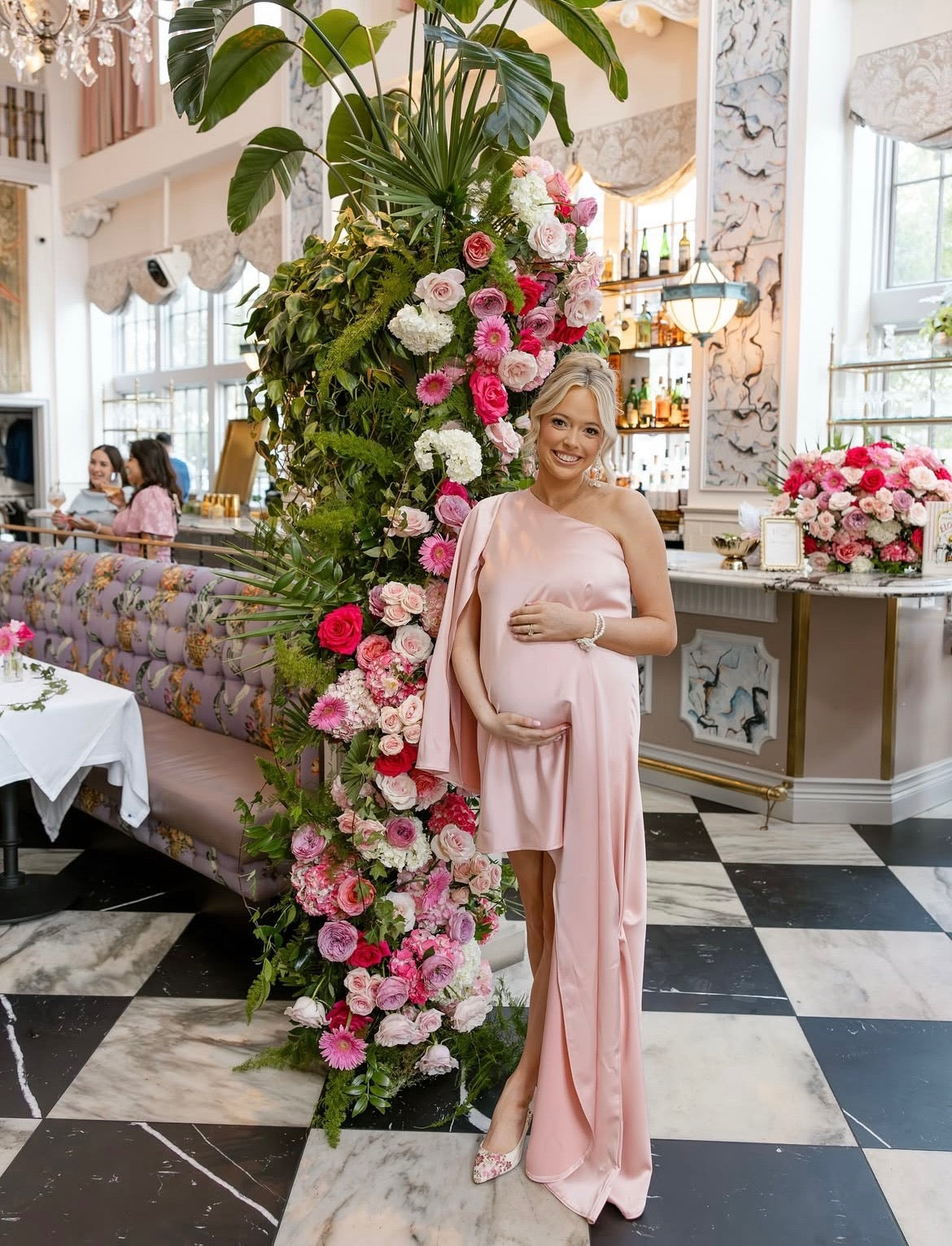Liberty Maternity Dress Baby Pink