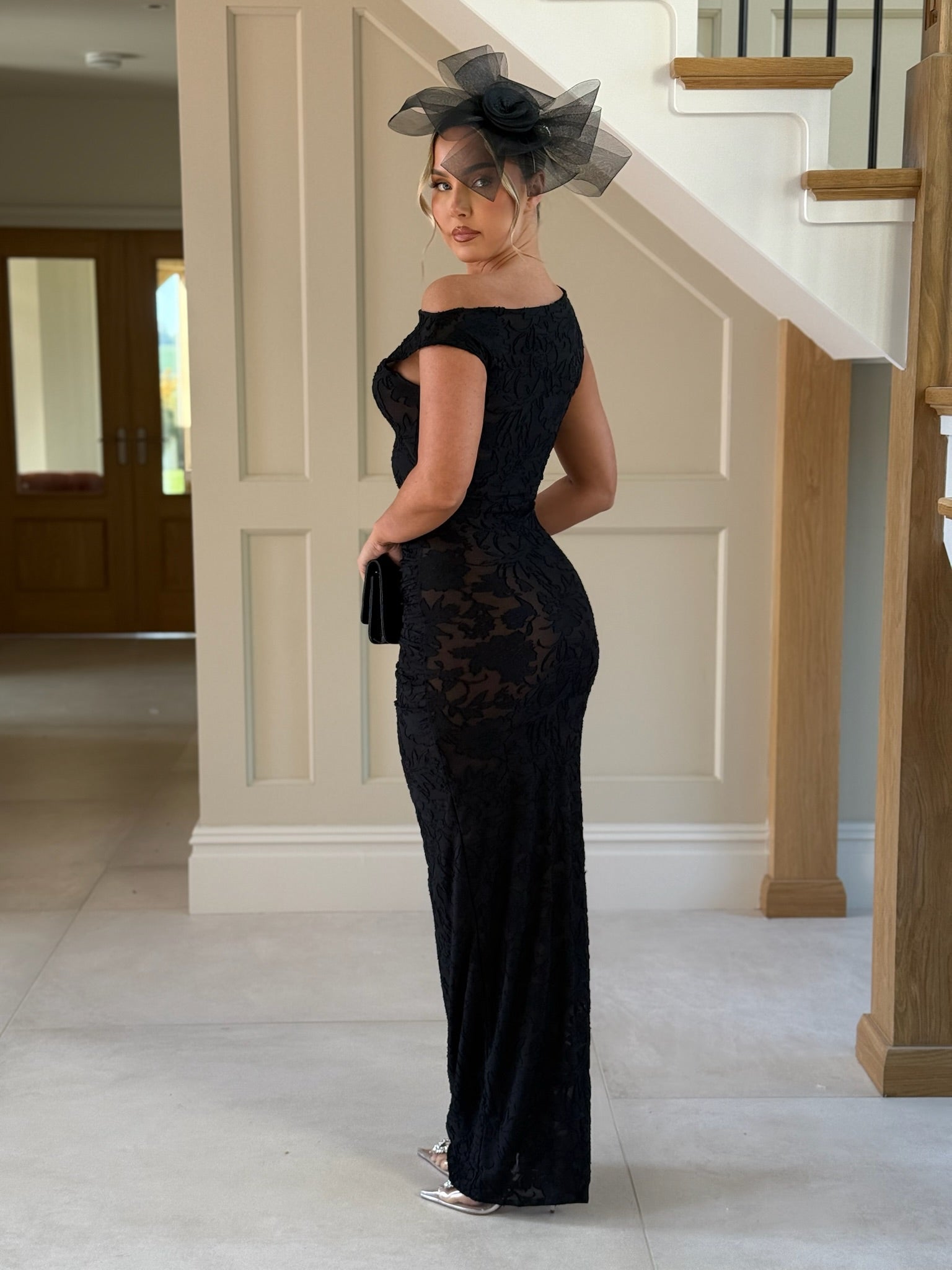 Ada Sleeveless Floorlength Sheer Dress Black