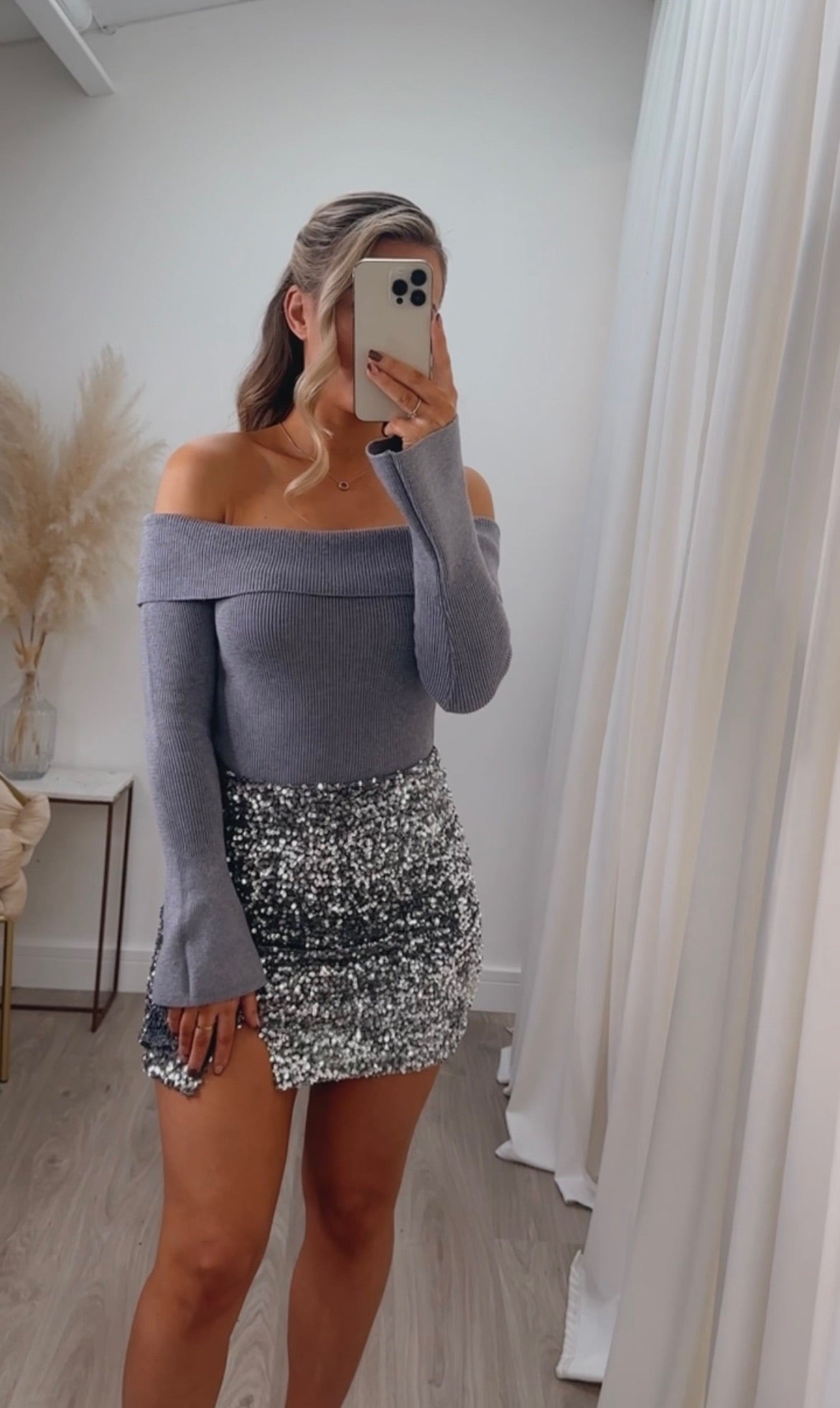 Off the shoulder Jumper Grey