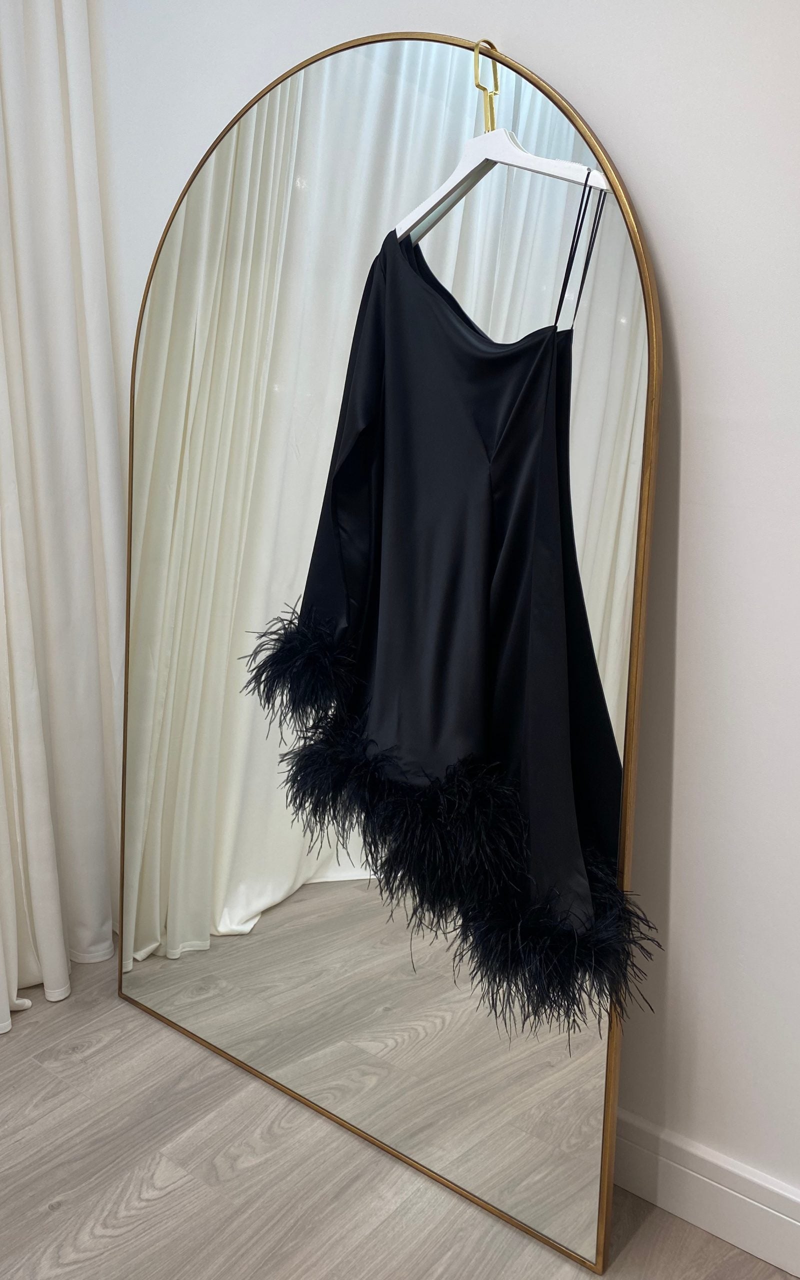 Gigi Ostrich Dress Black