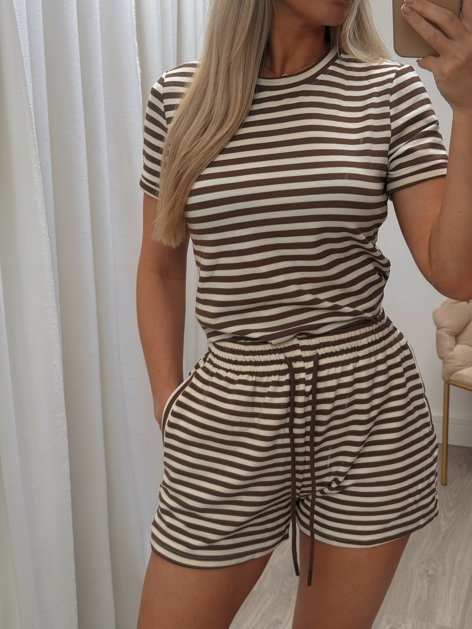 Striped Two Piece T-Shirt & Short Set