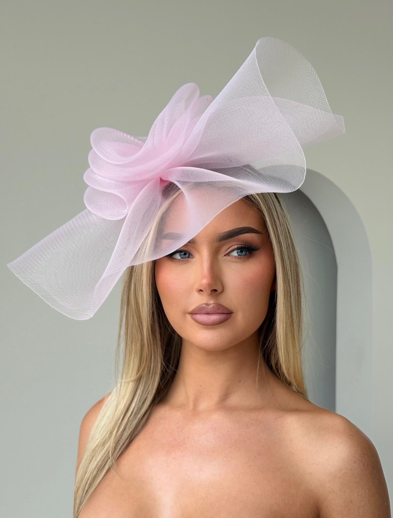 Swirl Fascinator Headband Baby Pink