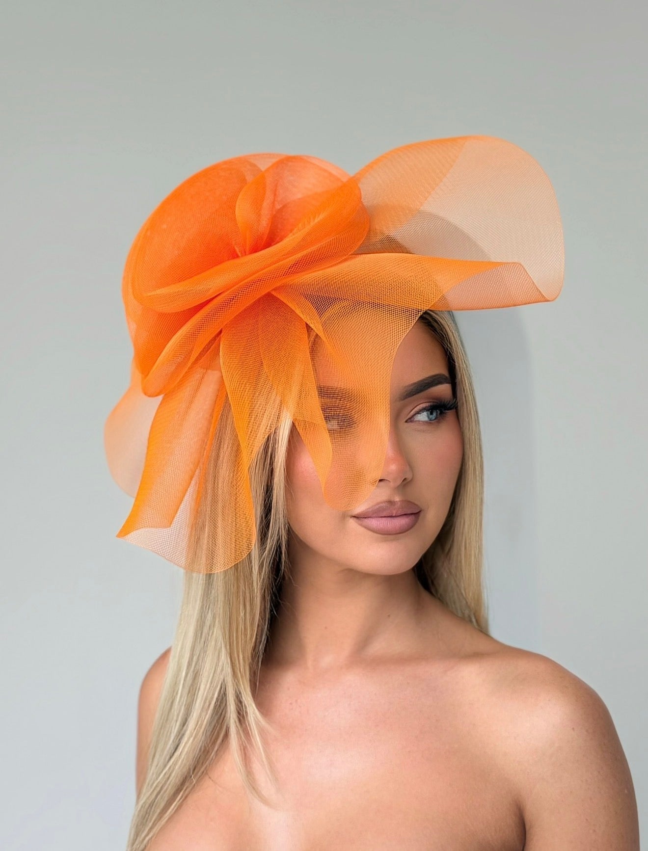 Swirl Fascinator Headband Orange