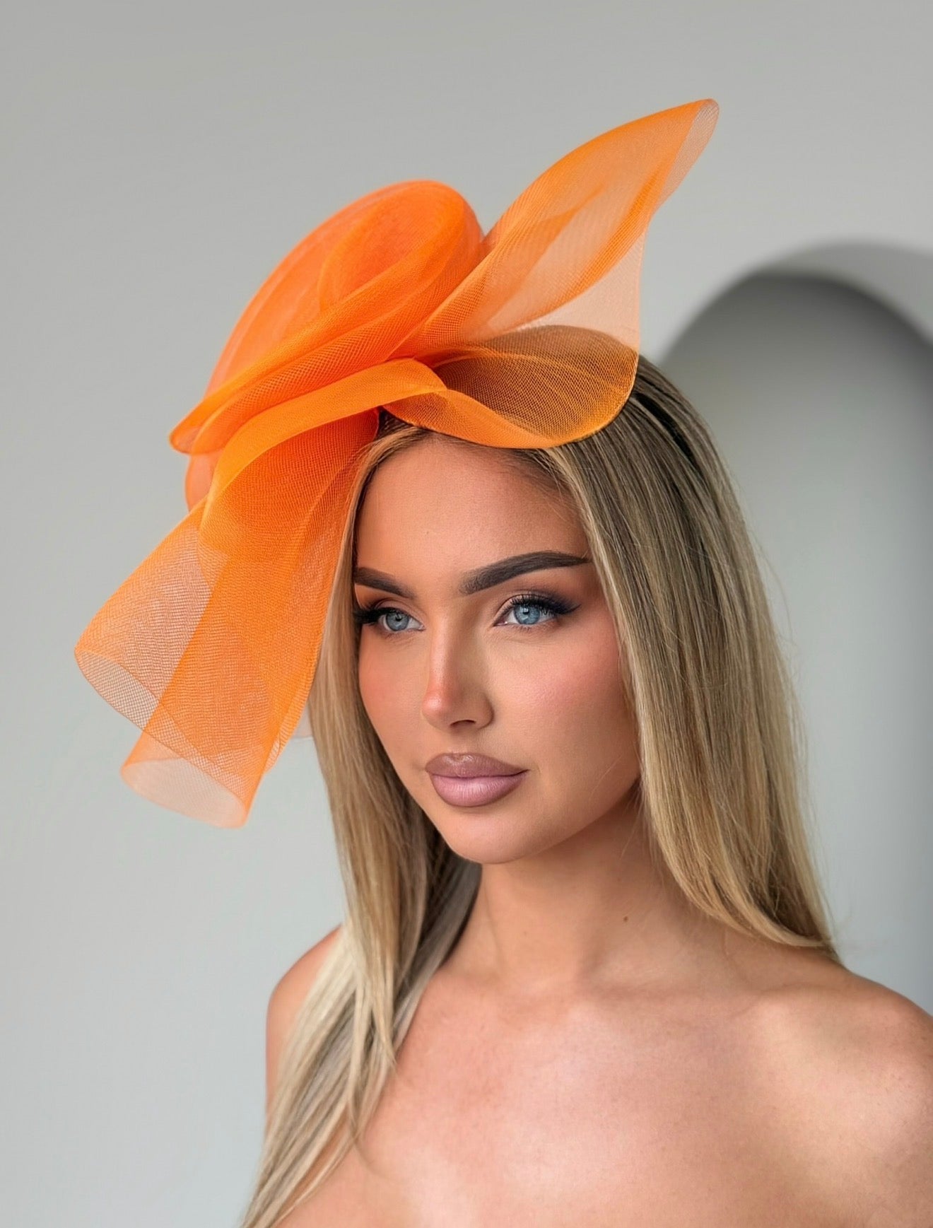 Swirl Fascinator Headband Orange