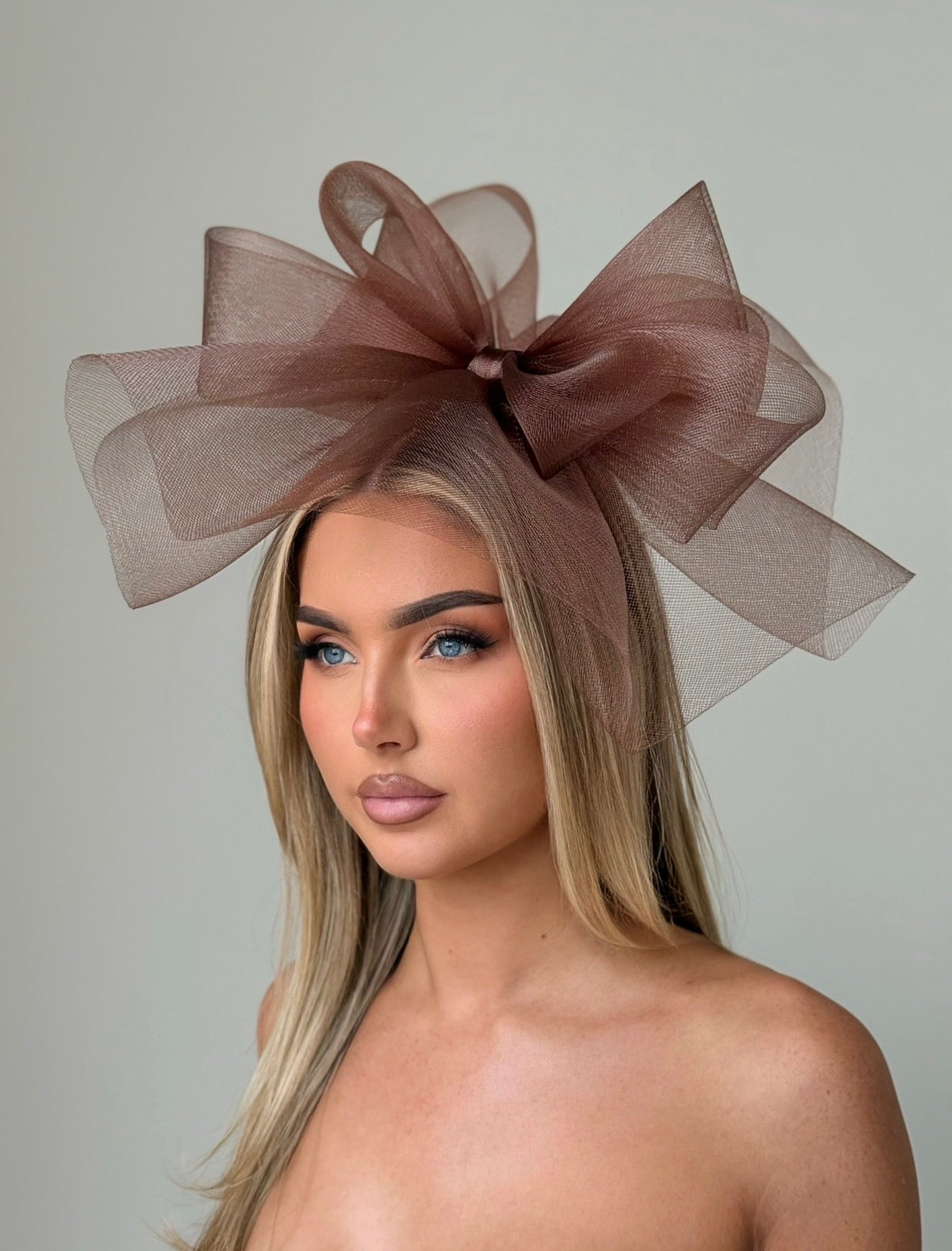 Bow Fascinator Headband Chocolate Brown