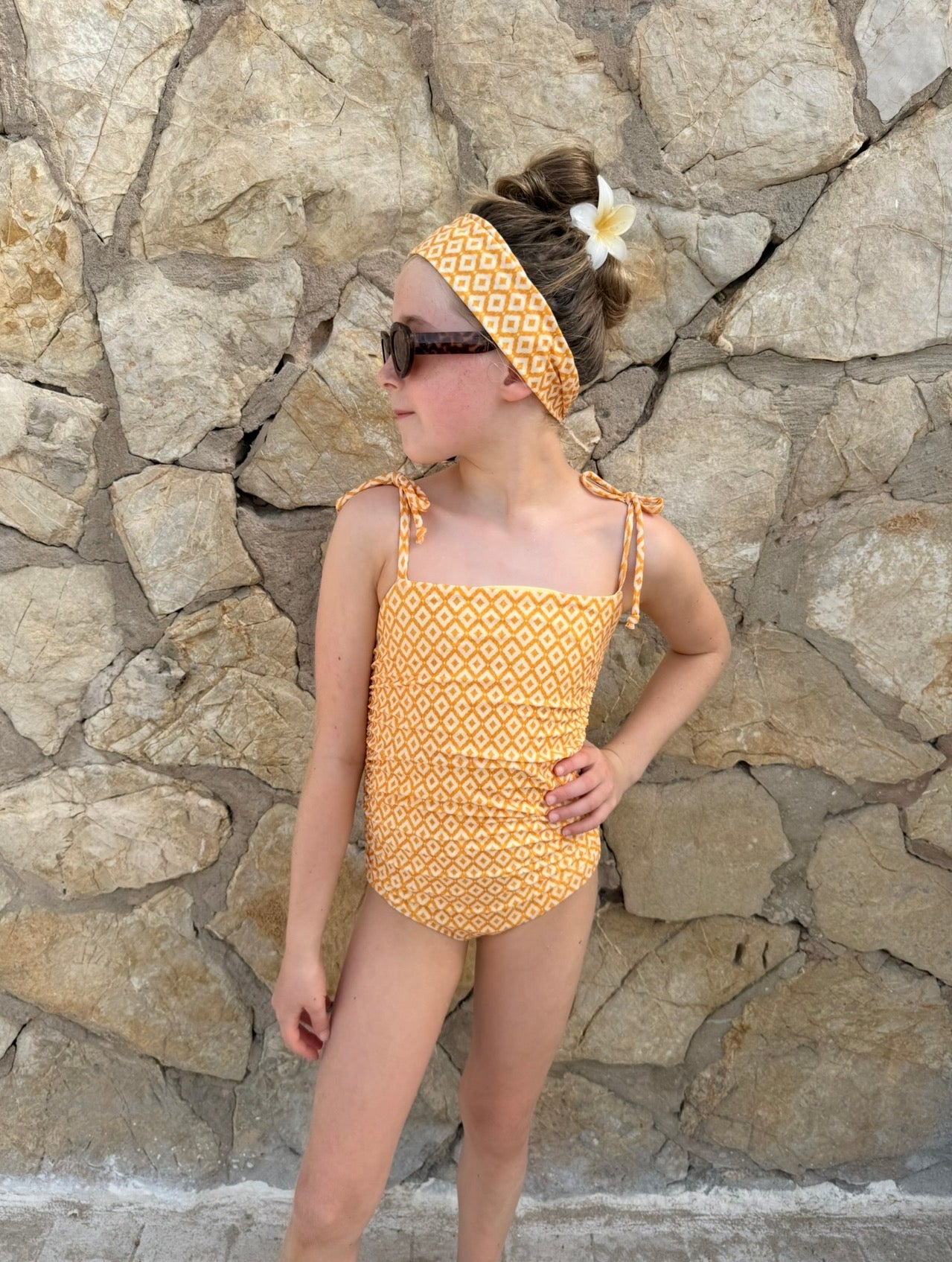 Mini Ibiza Gathered Tie Shoulder Swimsuit