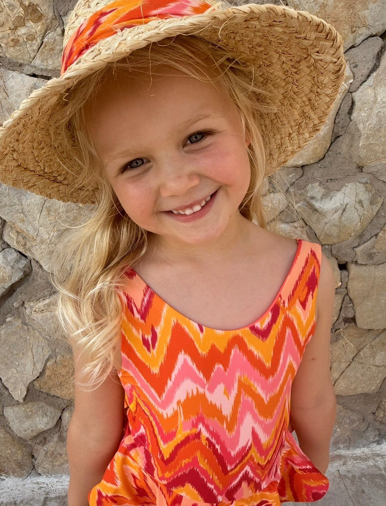Mini Marrakesh Orange Raffia Sun Hat