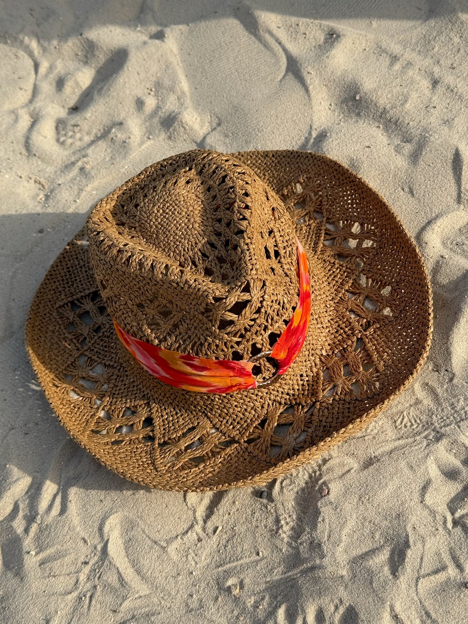 Marrakesh Orange Raffia Cowboy Hat