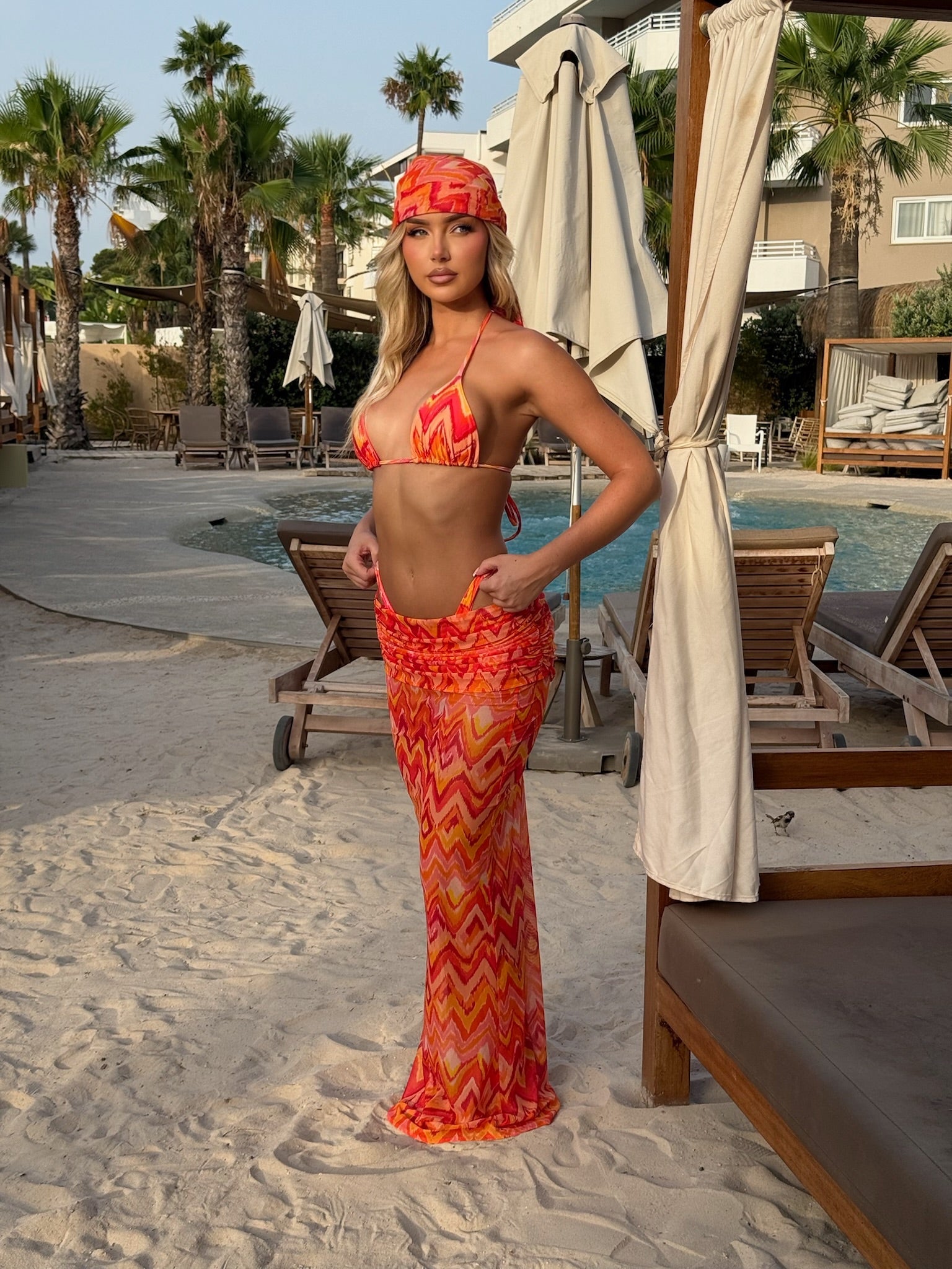Marrakesh Orange Mesh Skirt