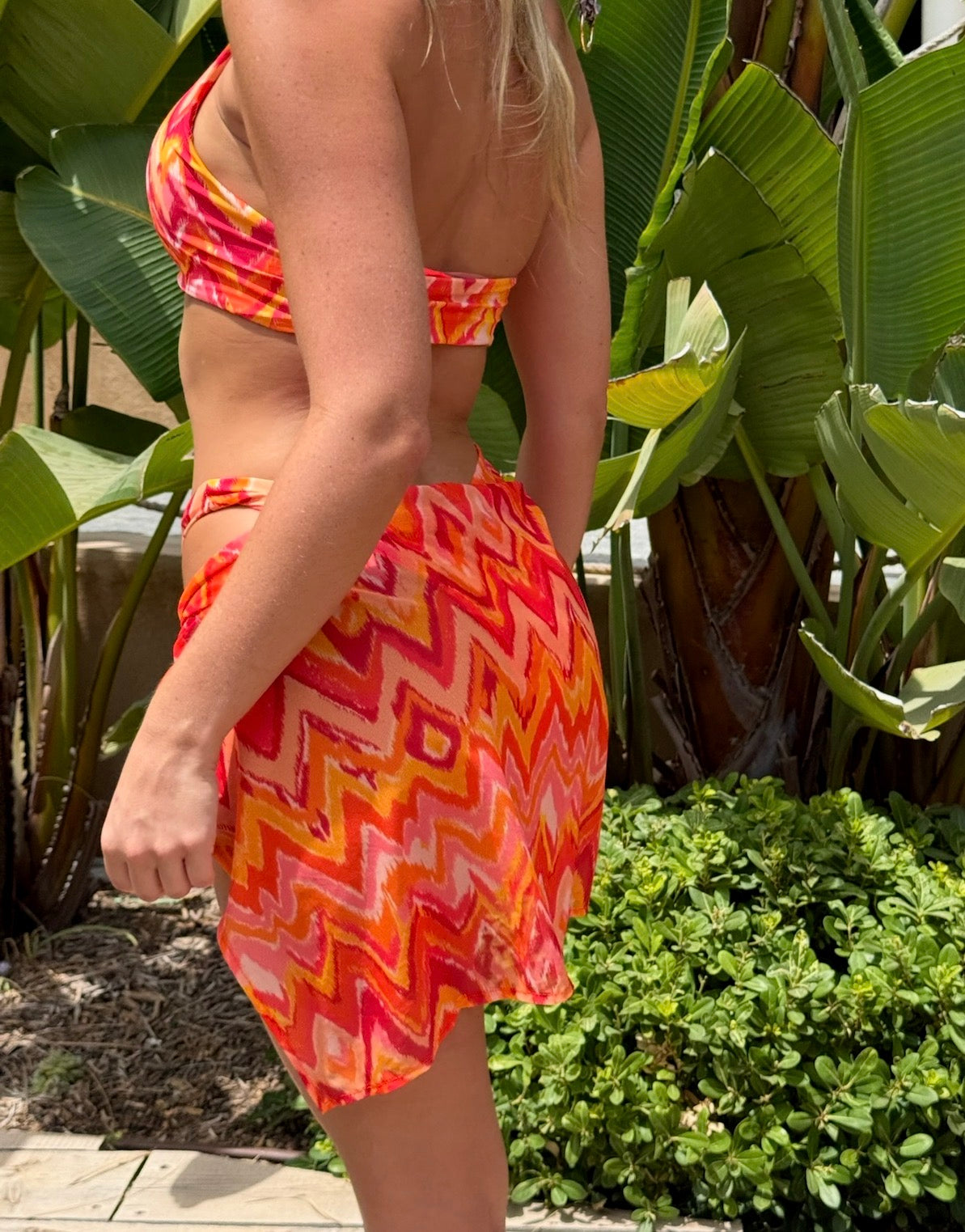 Marrakesh Orange Mesh Ring Sarong Skirt