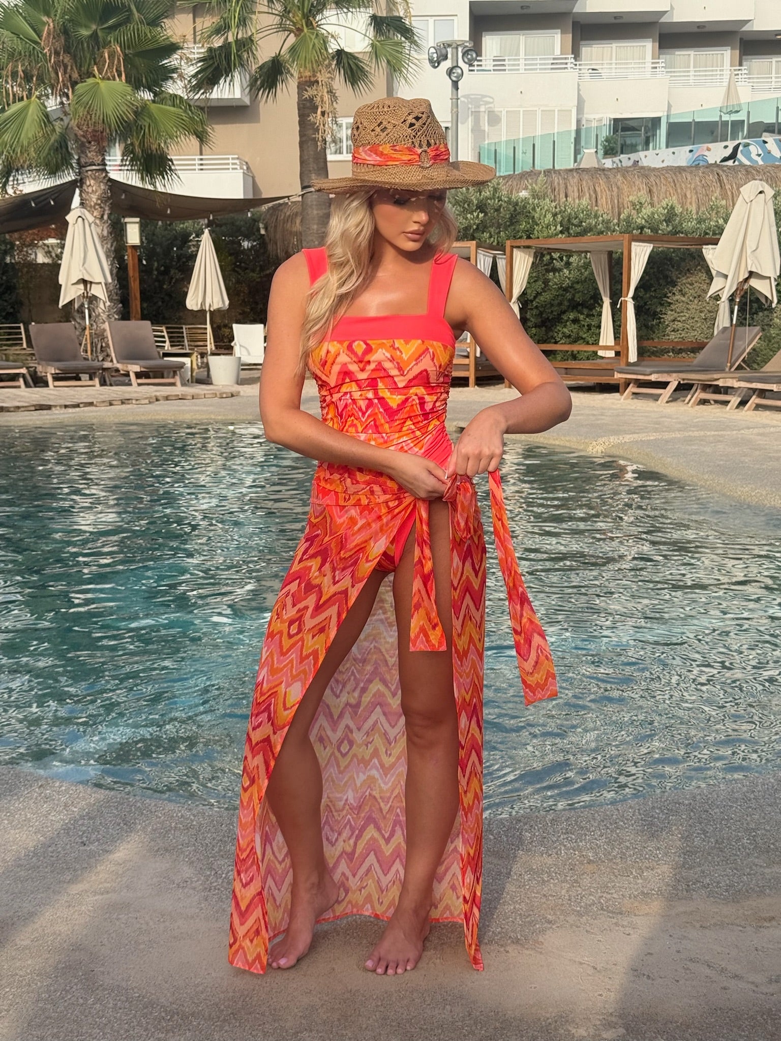 Marrakesh Orange Mesh Bodhi Skirt