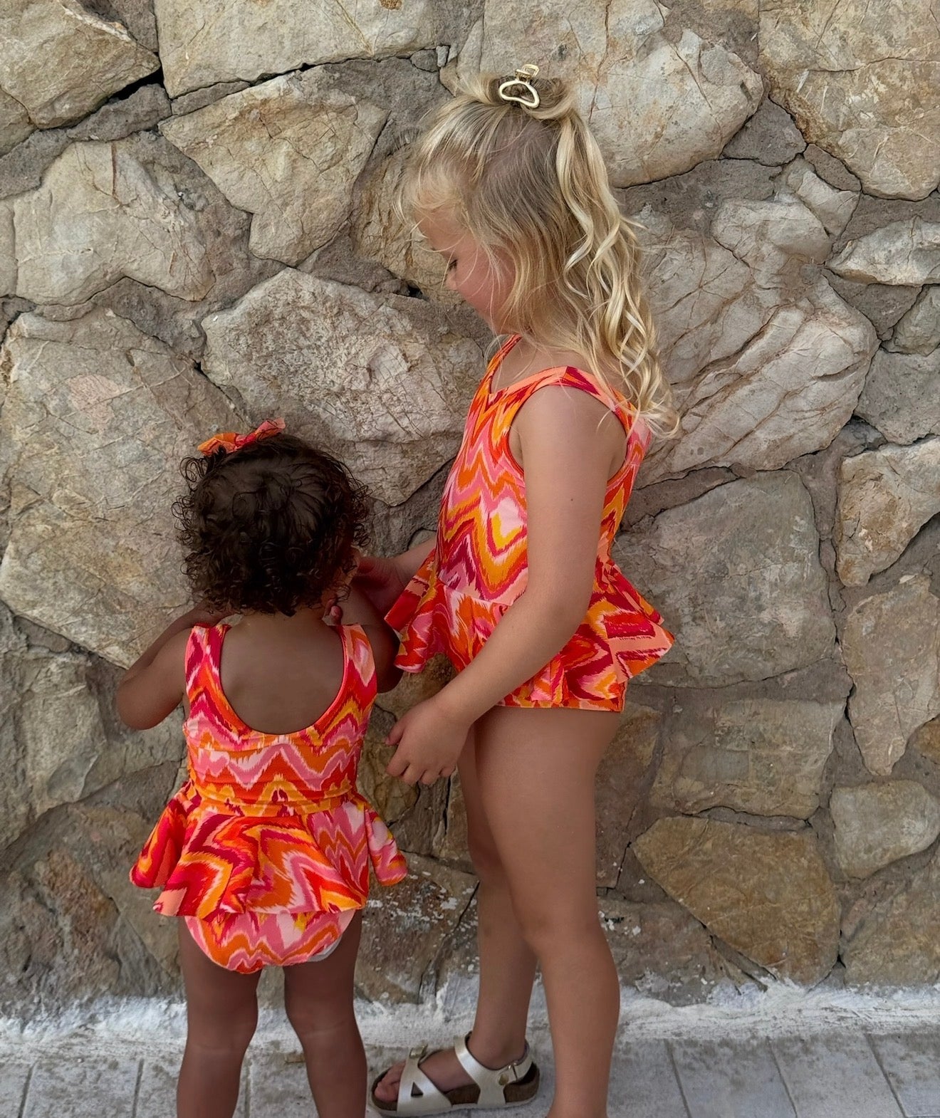 Mini Marrakesh Orange Peplum Ruffle Swimsuit
